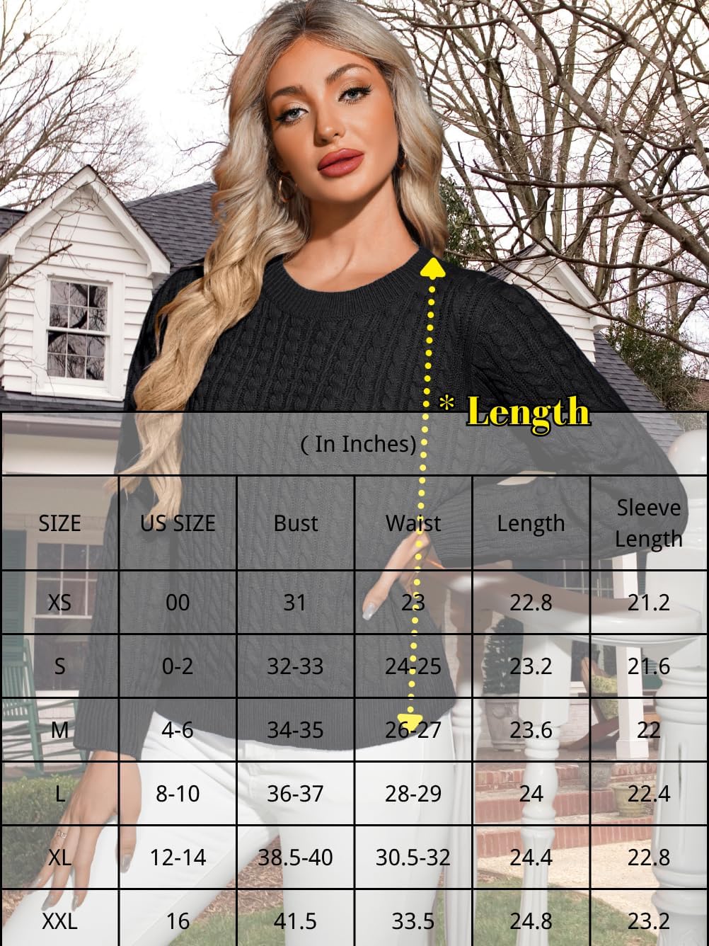 Women's Dressy Fitted Cable Knit Sweater Lightweight Soft Classic Casual Pullover Trendy Fall Outfits - Image 6