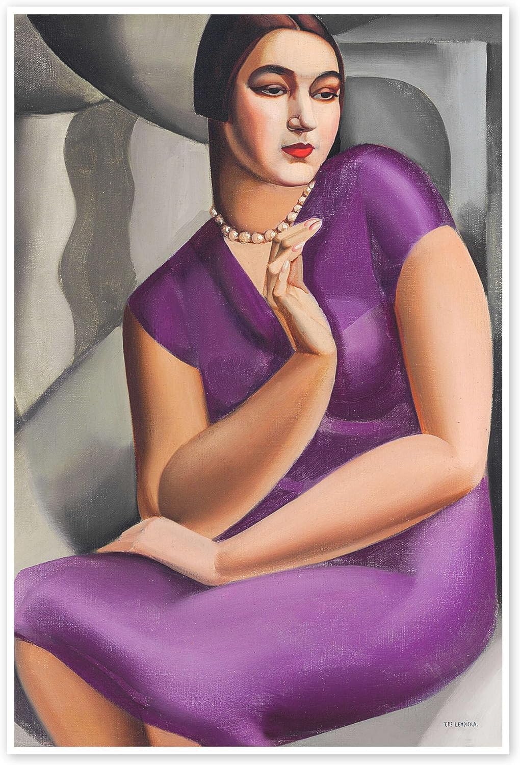 Waeta Rnvzx Tamara De Lempicka Posters《Portrait of Woman》Canvas Wall Art Famous Painting Tamara De Lempicka Prints For Home Decor Picture 40x60cm No Frame