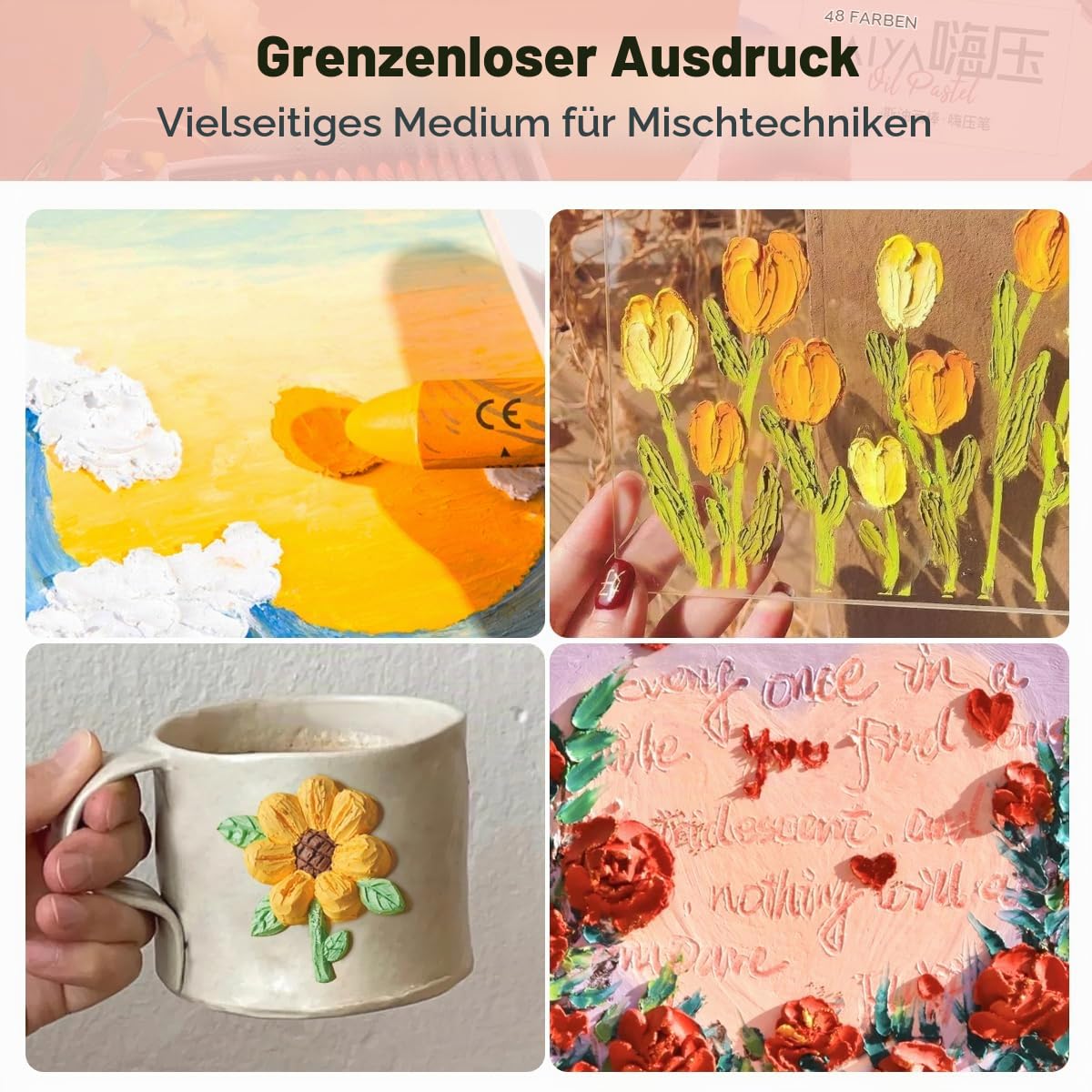 Paul Rubens Ölpastell-Kit, 72 Farben HaiYa Artist Soft Ölpastelle Lebendig und cremig, und 10 Blatt Ölpastellpapier, 1 Abdeckklebstoff, 1 Spachtel und 1 schwarzer Acryl-Marker-Stift
