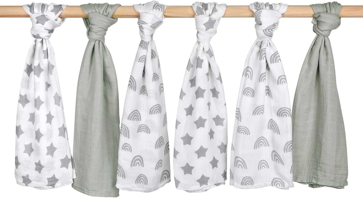 GLLQUEN BABY Muslin Squares Cloth for Baby 6pack 70cm x 70cm Cotton Burp Cloths for Newborn Absorbent & Breathable and Ideal to Clean - Image 2