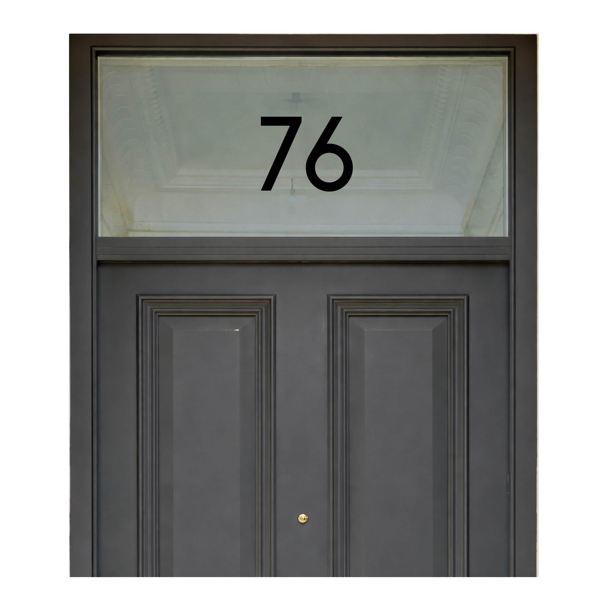 Personalised Black House Number, Simple Classic House Door Numbers for Glass, Front Door Number for Window, Fanlight House Number Decal Sticker
