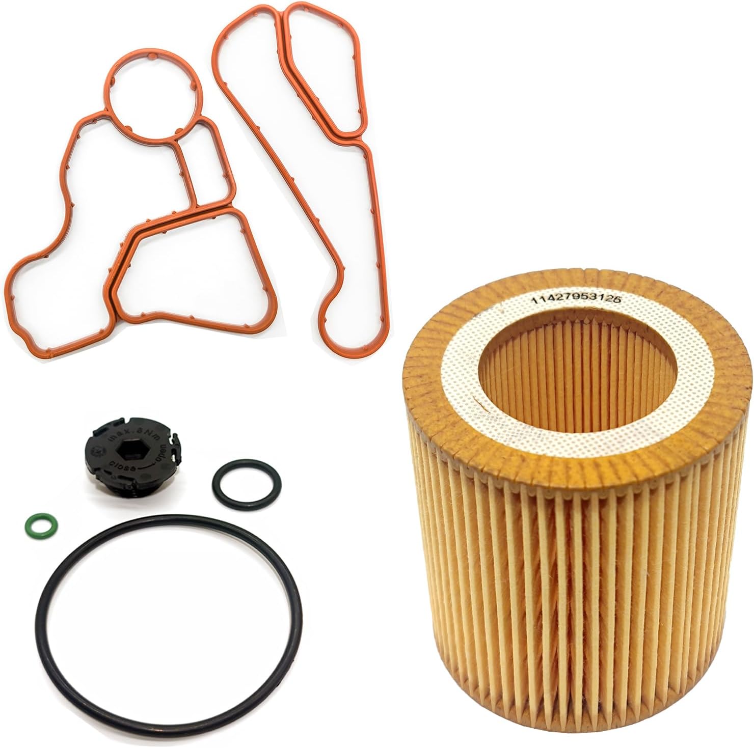 AMCC Engine Eenhanced Version Oil Filter Adapter Housing Gasket Cooler Seal Kit （3Pcs） fit Suitable for BMW N20 128i 323i 328i 328xi 330i 335i 335is 535i xDrive 740i X1 4 5 Z4 Replaces:11427953125