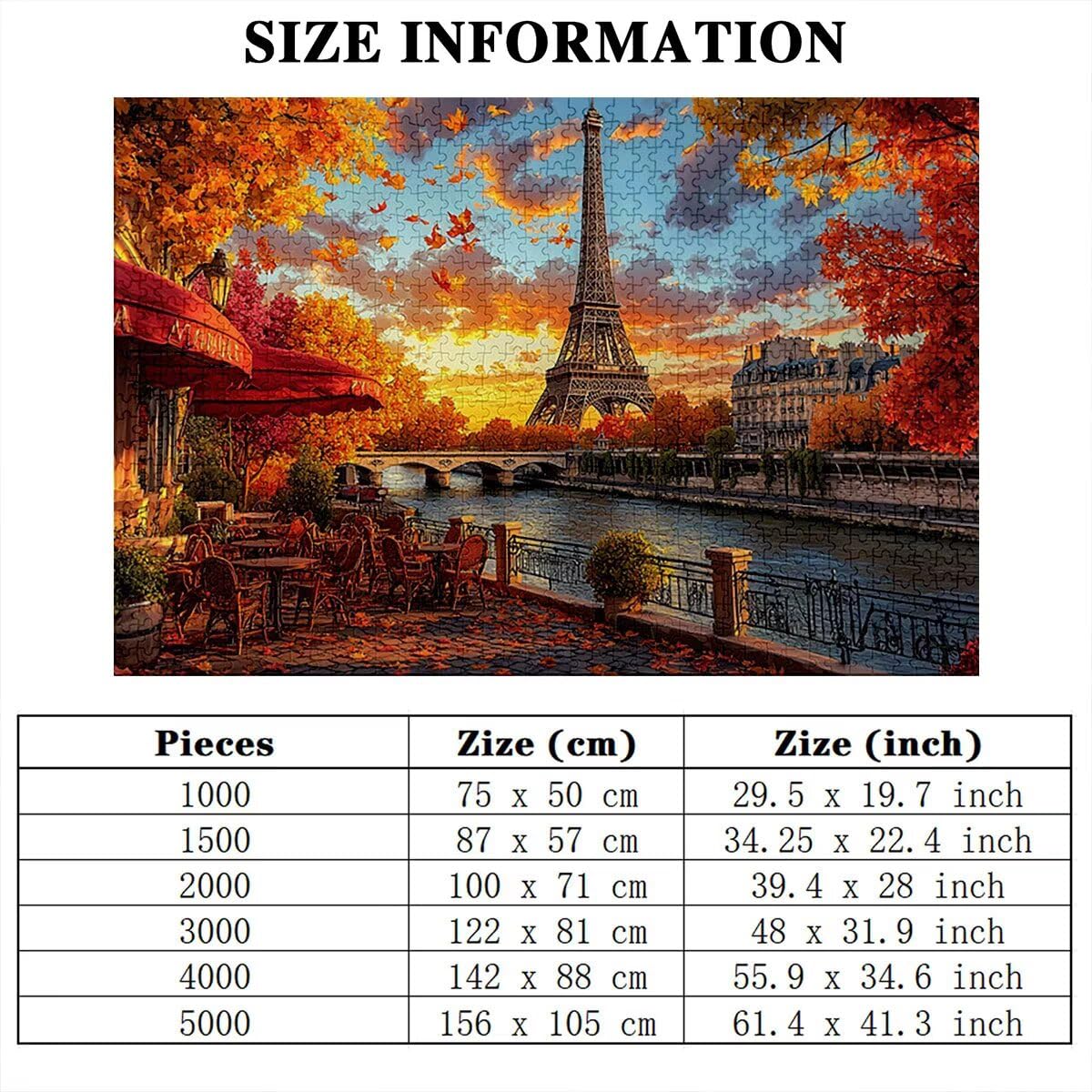 Puzzle 5000 elementów Paryż, krajobraz, 5000 elementów, drewniane puzzle dla dorosłych, trudna łamigłówka, gra logiczna dla całej rodziny, drewniane puzzle do dekoracji salonu, na prezenty, B-10