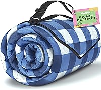 TigeJoy Extra Large 80x80 Waterproof Picnic Blanket - Sandproof Foldable Beach Mat for Camping, Park, Hiking, Gingham Pattern