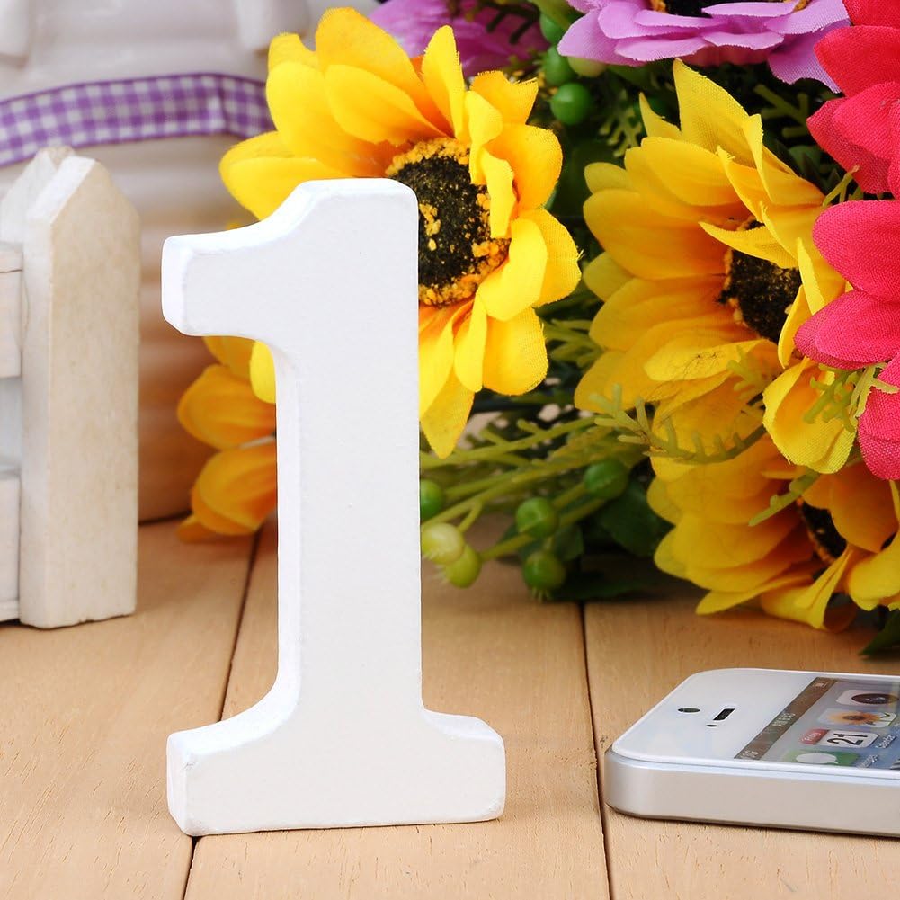 JINGXU Wooden Number 0-9 DIY Numbers DIY Words for Wedding Birthday Party Home Decorations (number 1)