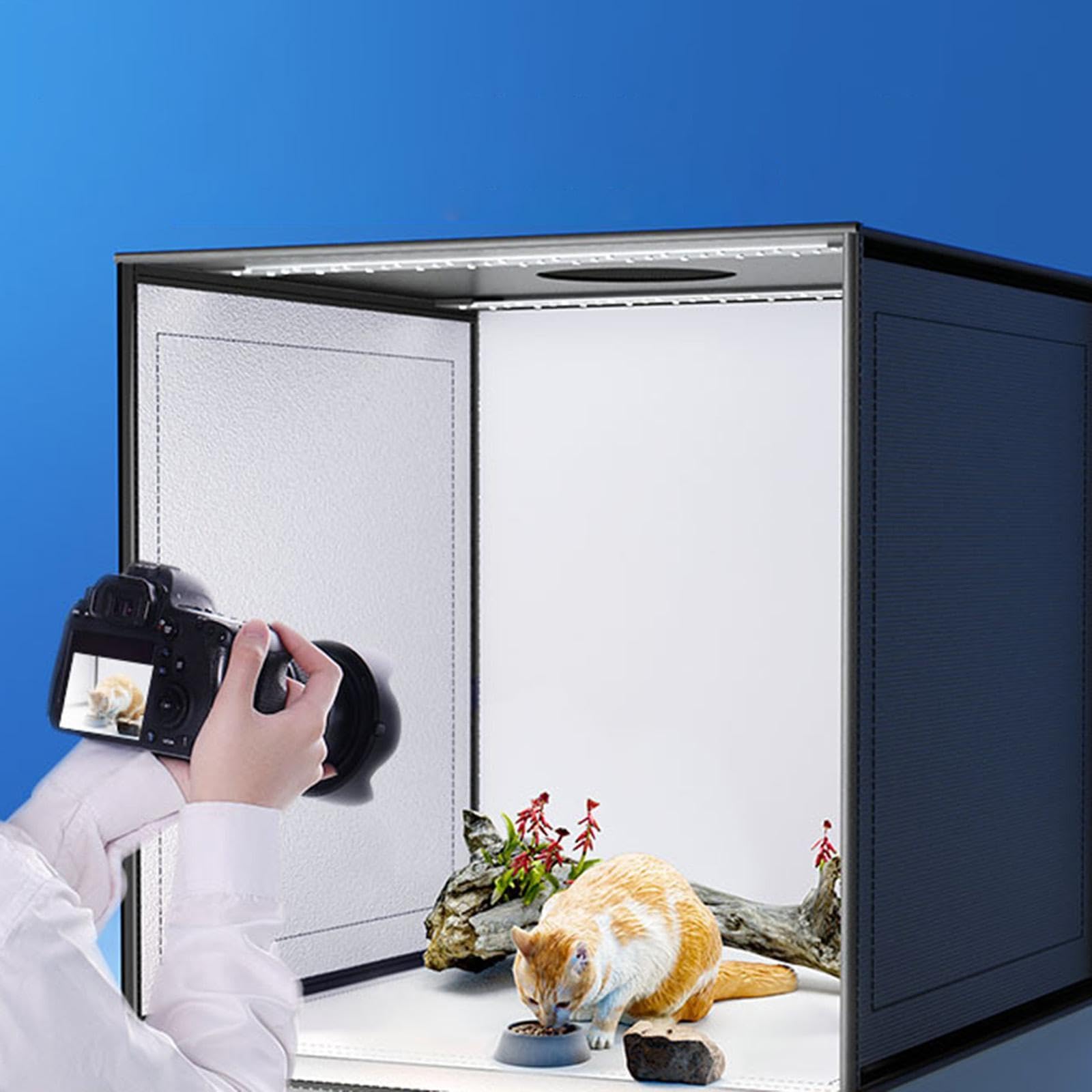 per La Fotografia, Pieghevole, Nero, Versatile, Kit Tenda per Illuminazione per Fotografia Box per Principianti in, 4 Luci con Dimmer, 40 Cm