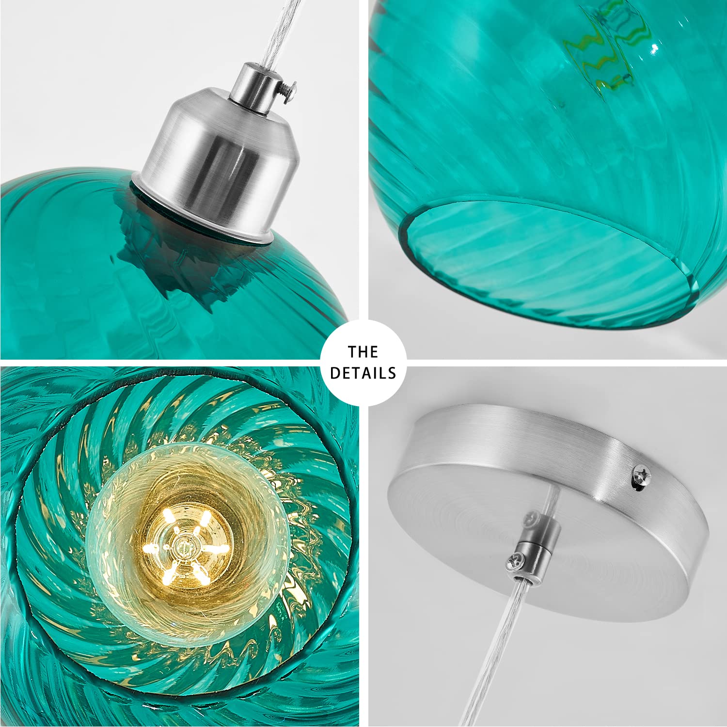 Teal Glass Pendant Light Shade atelieryuwa.ciao.jp