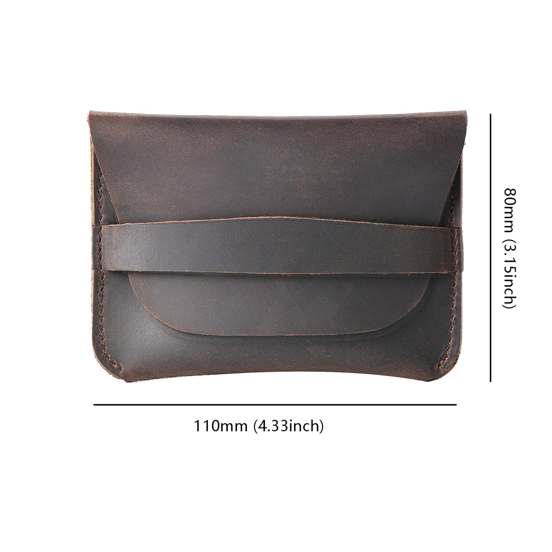 AIGUONIU Vintage Handmade Genuine Leather Mini Wallet - Slim RFID Blocking Coin Purse & Card Holder for Women Men - 3.15