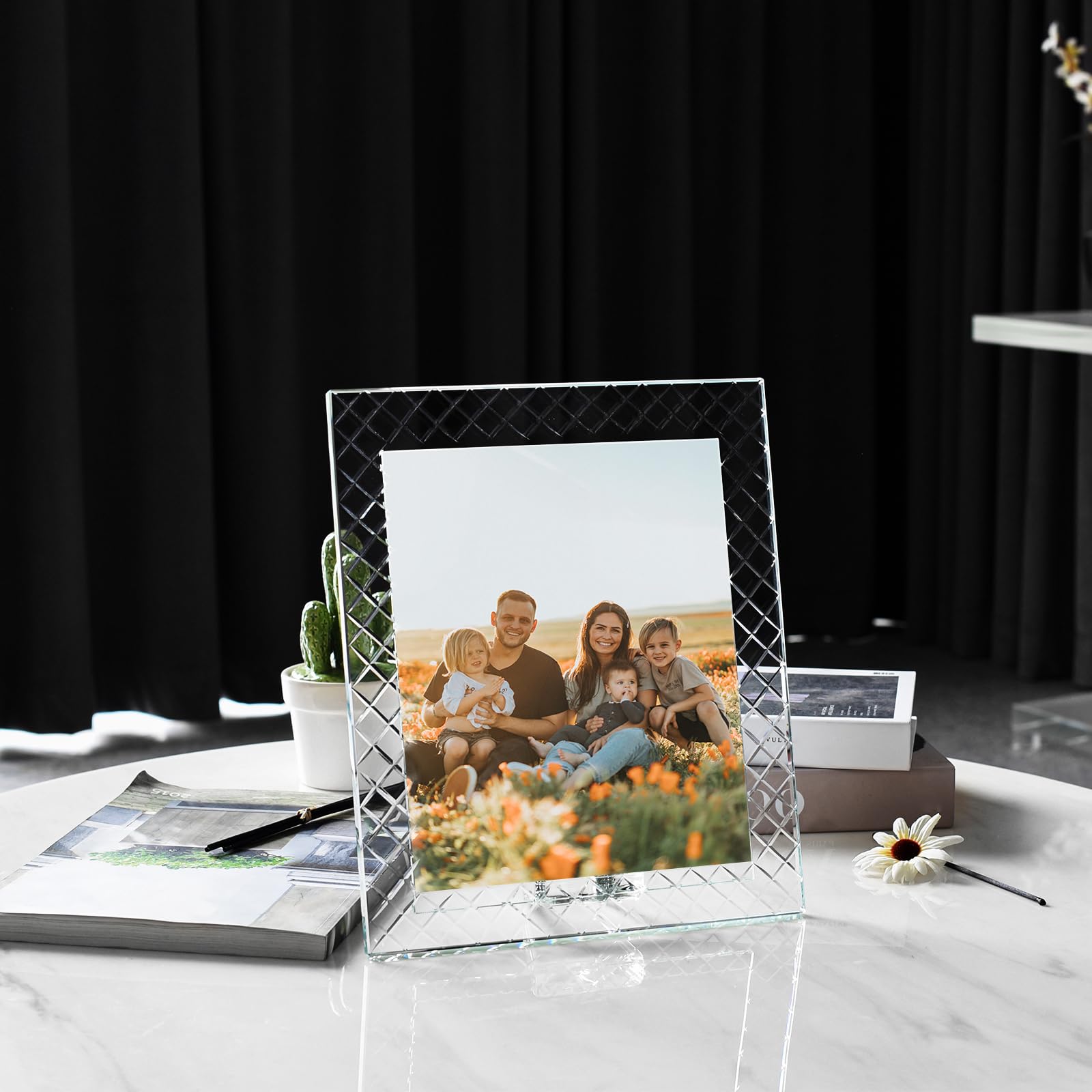 Cadre photo élégant en cristal, affichage en verre de qualité supérieure pour des souvenirs précieux, cadre photo fabriqué à la main avec diamant, parfait pour la maison et la décoration de cadeau