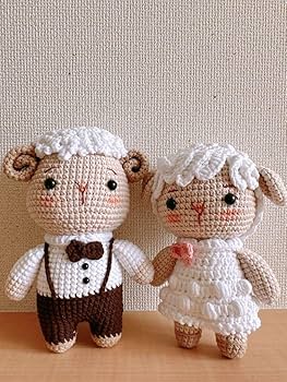 Amazon.co.jp: 新郎 新婦 編みぐるみ ウェディングドール 結婚