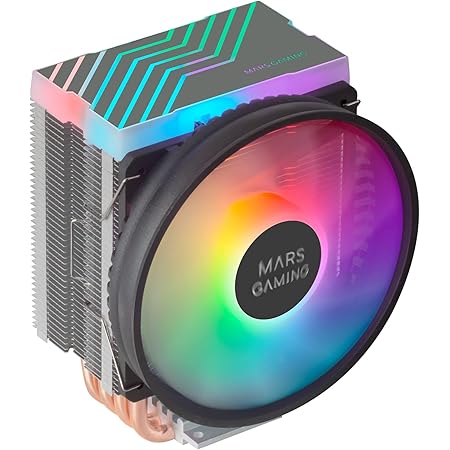 Mars Gaming MCPU44, Disipador CPU Dual ARGB, 4 Heatpipes HCT, TDP 160W, Ventilador Ultra-silencioso PWM 11cm