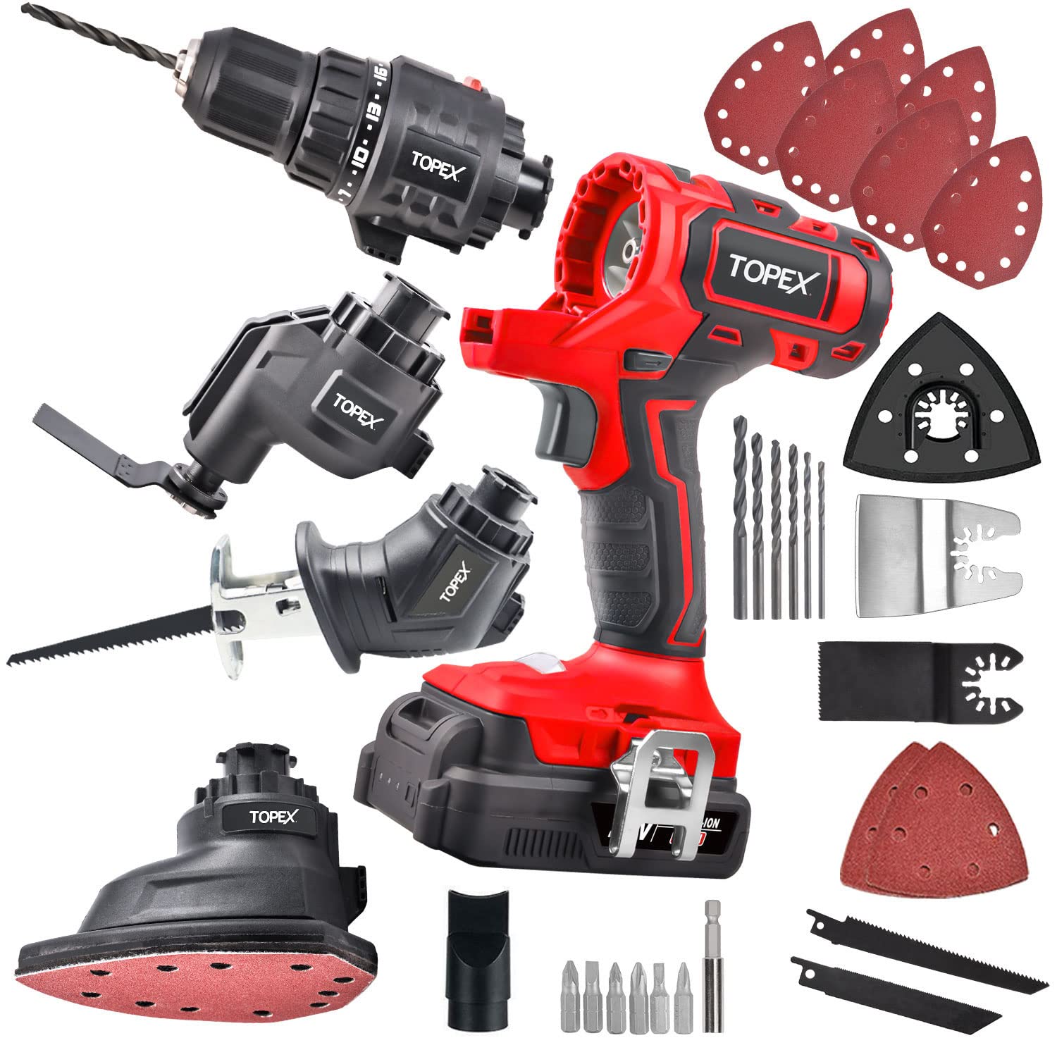 TOPEX 20V 4 IN1 Power Tool Combo Kit 
