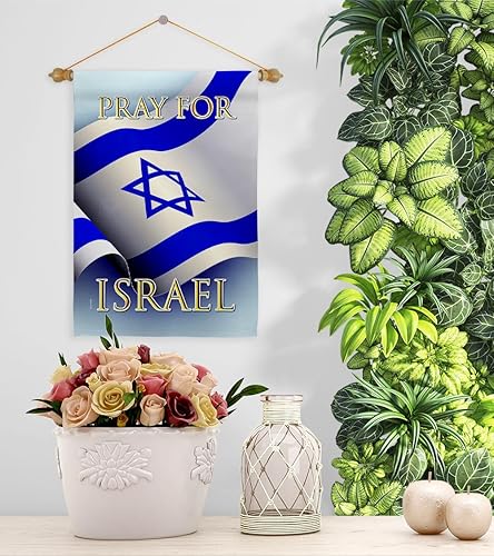 Miniatura 3 de Pray for Israel - Juego de clavijas de madera con barra de madera para decoración del hogar, pancarta, poste para habitación, pequeño para colgar en