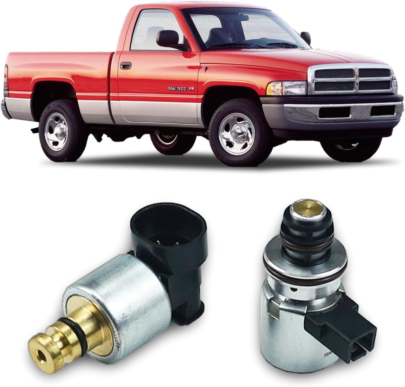 Transmission Pressure Sensor & Governor Pressure Solenoid Kit 42RE 44RE 46RE 47RE A500 A518 for Dakota Durango Ram1500/2500/3500 Grand Cherokee 1996-1999 Replaces 4617210 56041403AA