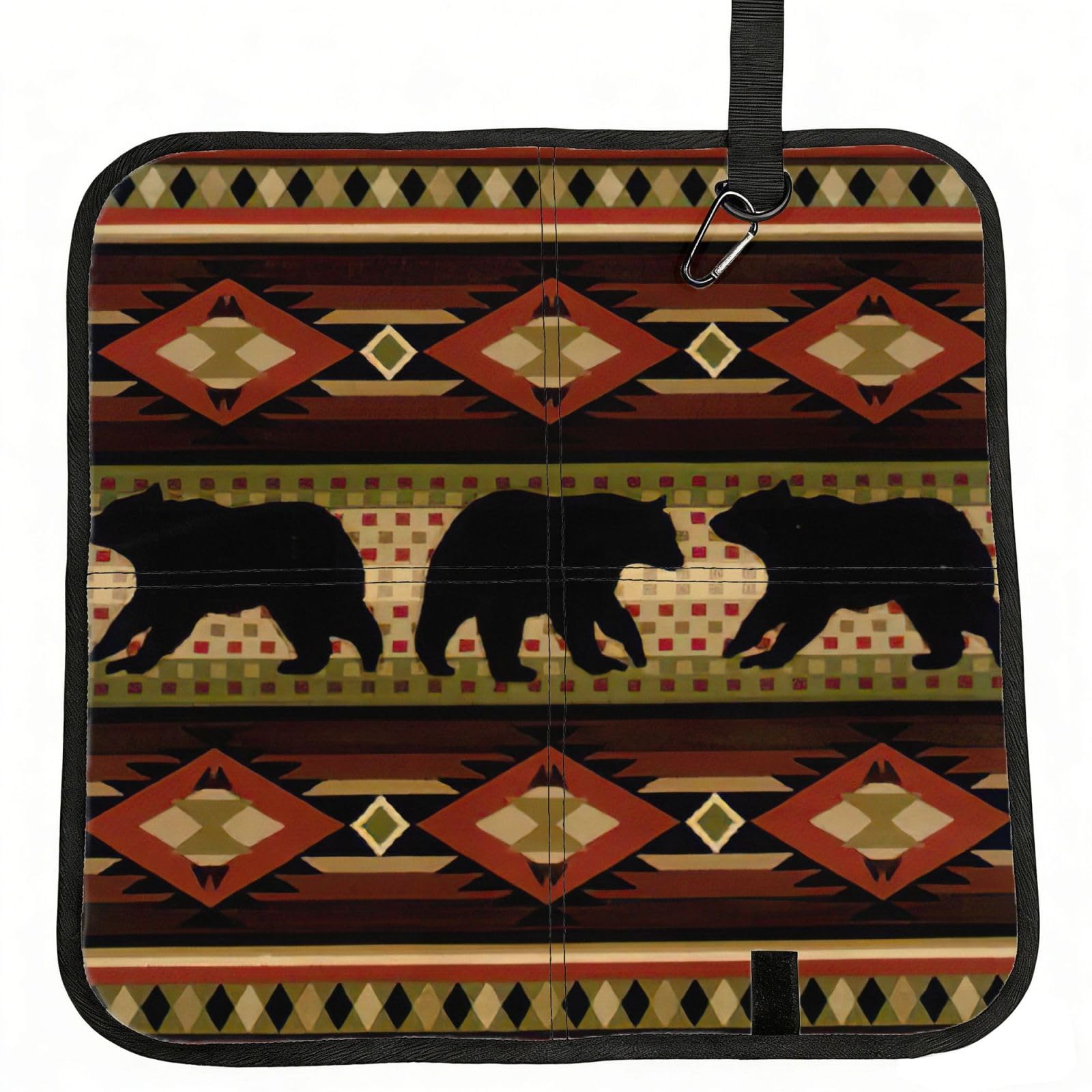 bghdfa Bear Print Outdoor Sitting Mat Waterproof Oxford Cloth Seat Cushion Folding Foam Camping Seat For Picnic