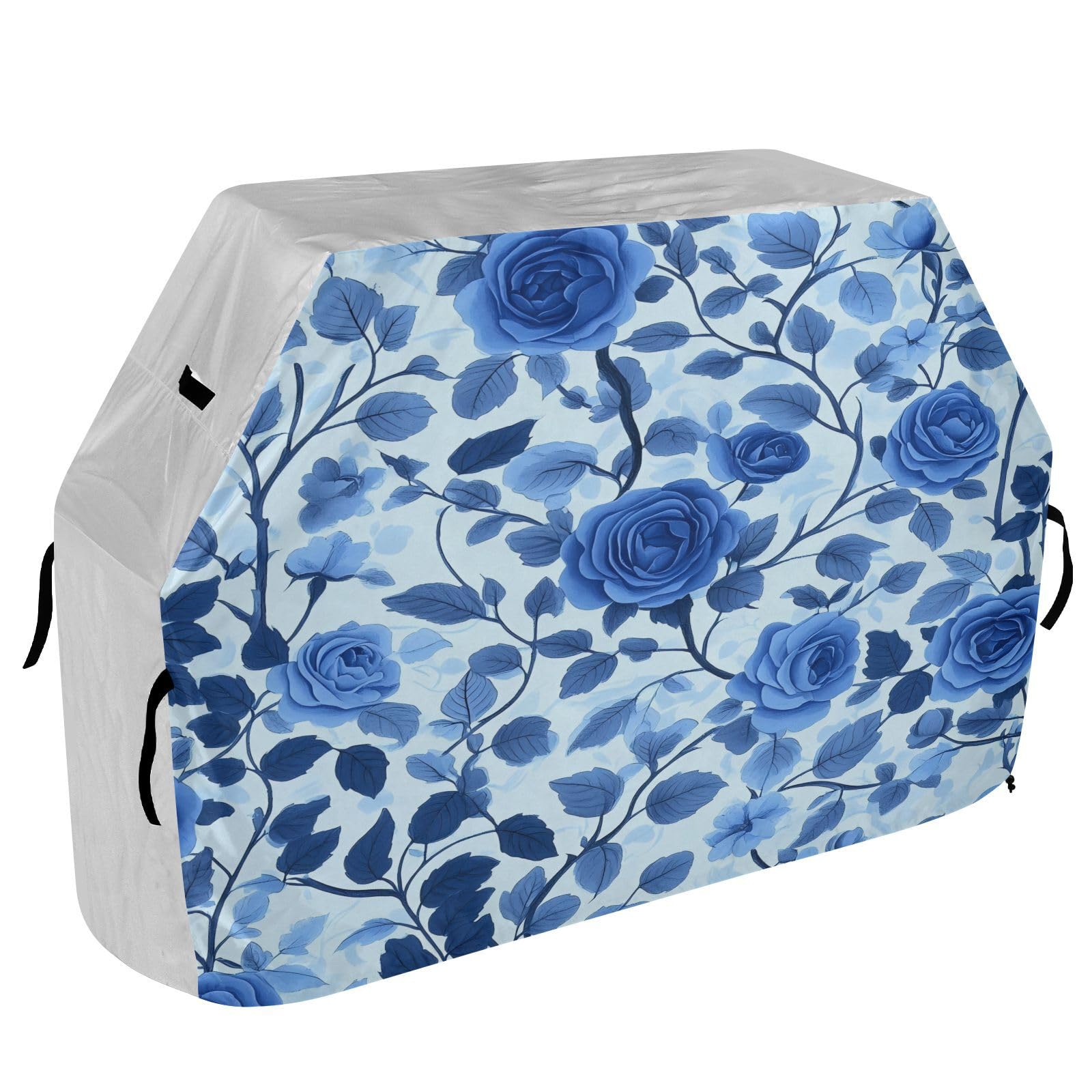 Copertura per barbecue da 165 cm, resistente alla neve, per barbecue all'aperto, con rose blu scuro