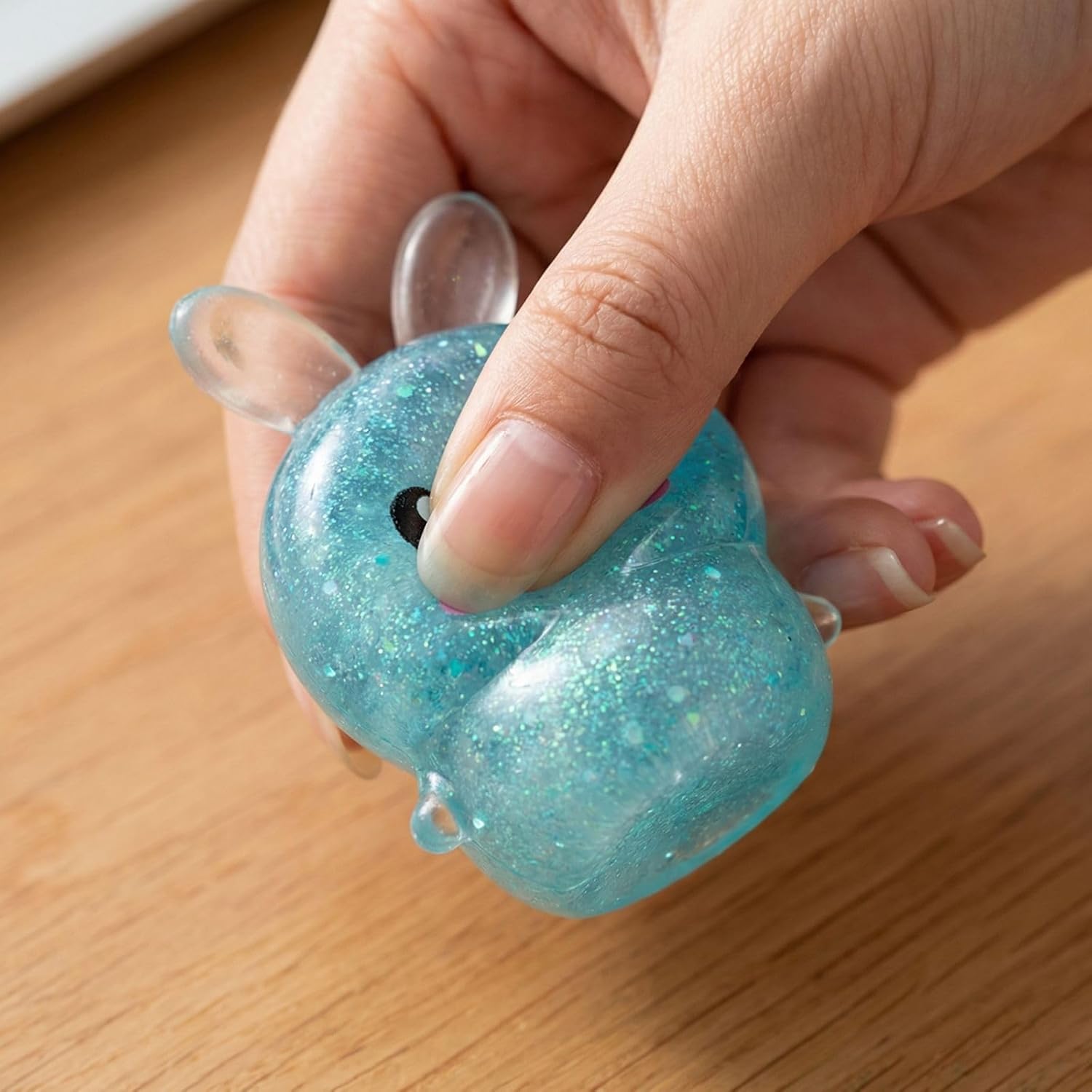 Mini Bunny Squishy Toys,Bunny Stress Ball Party Favors,Easter Basket Stuffers Basket Fillers Gifts for Adults 01-Green