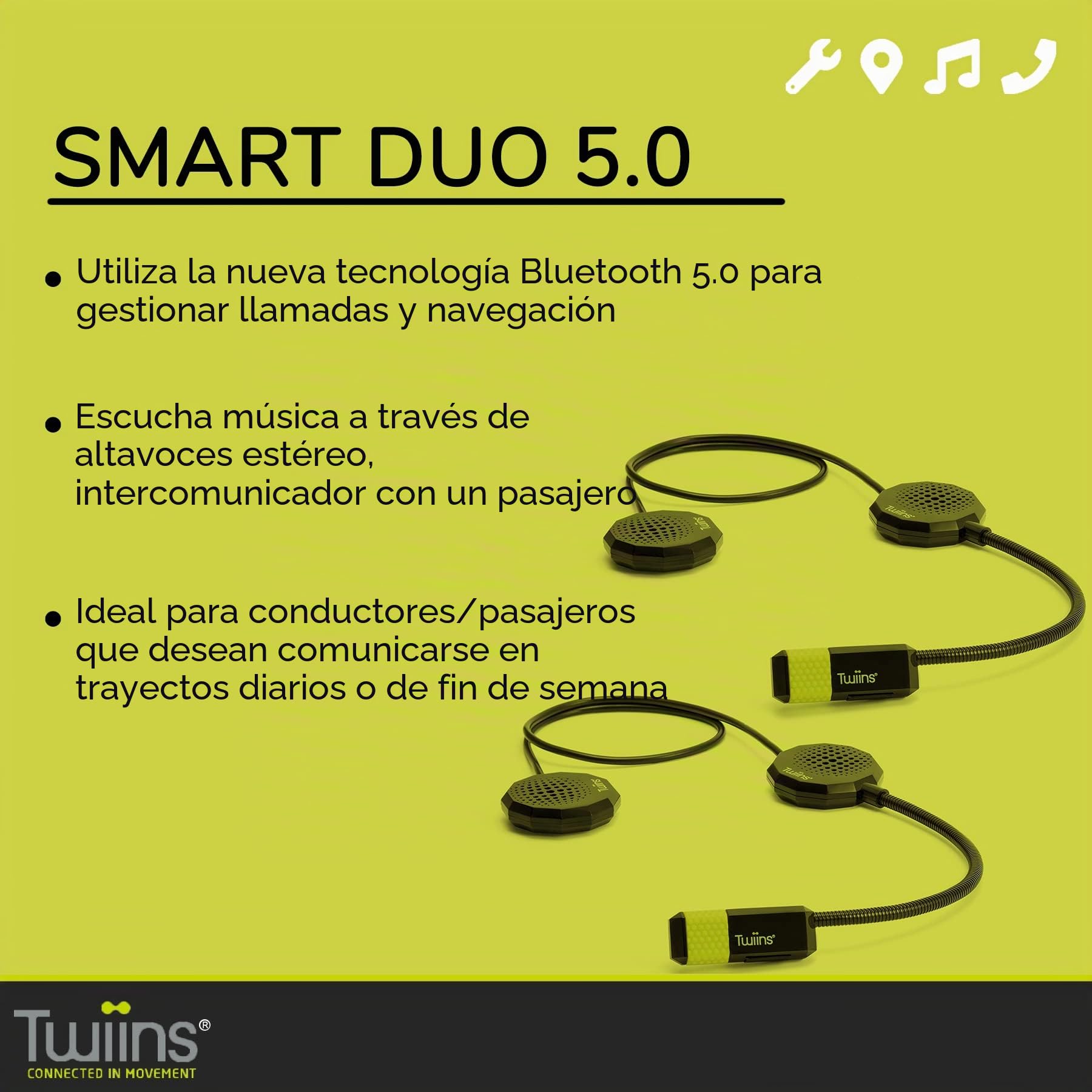 Twiins - Kit de interfono HandFree Smart Duo Intercom 5.0