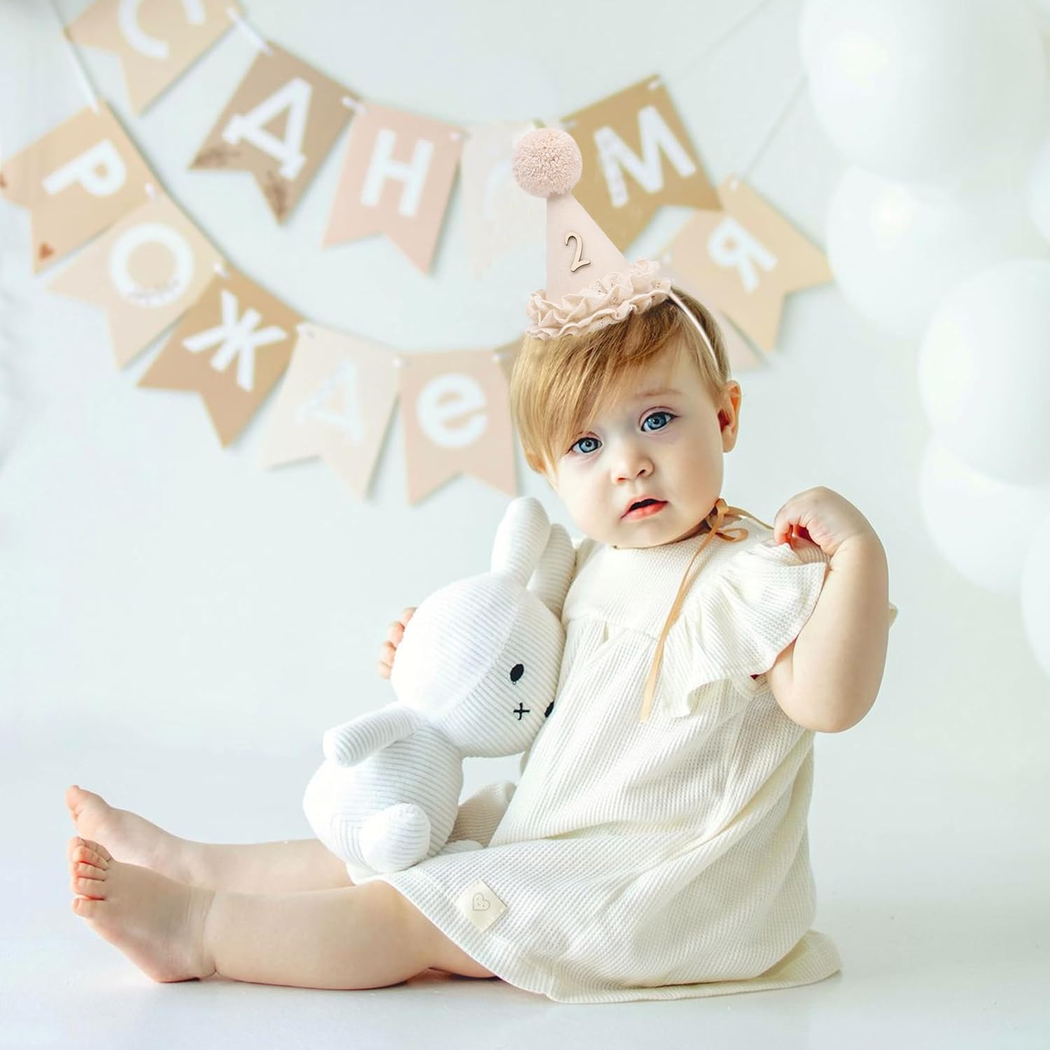 Lace 1/2 Birthday Hat-Sweet Half Birthday Decoration,Lace Flower Princess Party Crown,6 Months Floral Party Supplies - Image 4