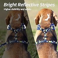 Vista 4 de Juego de arnés y correa para perro, chaleco ajustable a prueba de escape, arnés acolchado suave reflectante para perros pequeños