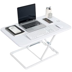 VIVO Ultra-Slim 32 Inch Single Top Height Adjustable Standing Desk Riser Compact Sit Stand Desktop Converter for Monitor