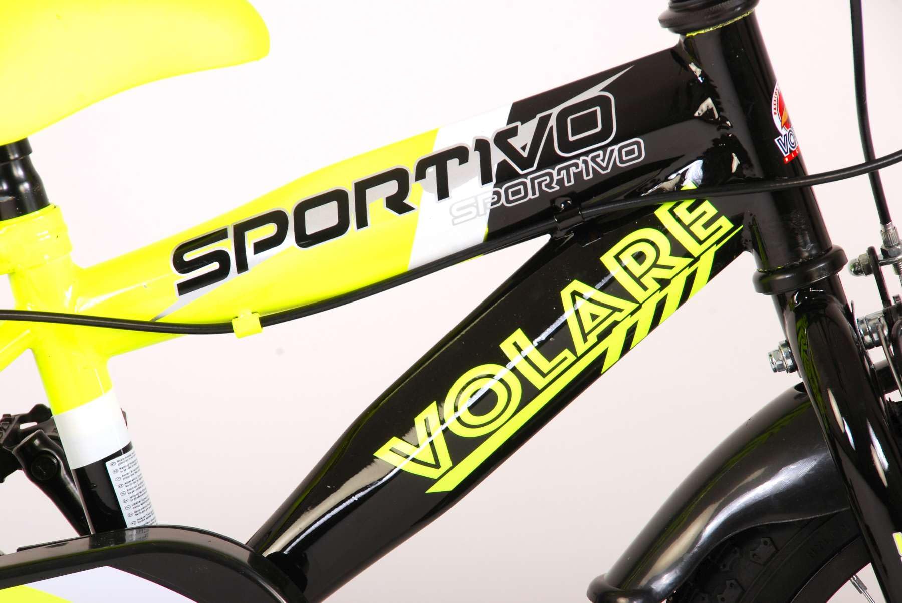 volare Bicicletta da Bambino da 14 Pollici Modello Sportivo con Movimento cenrale e sterzo a Sfera, Giallo e Nero