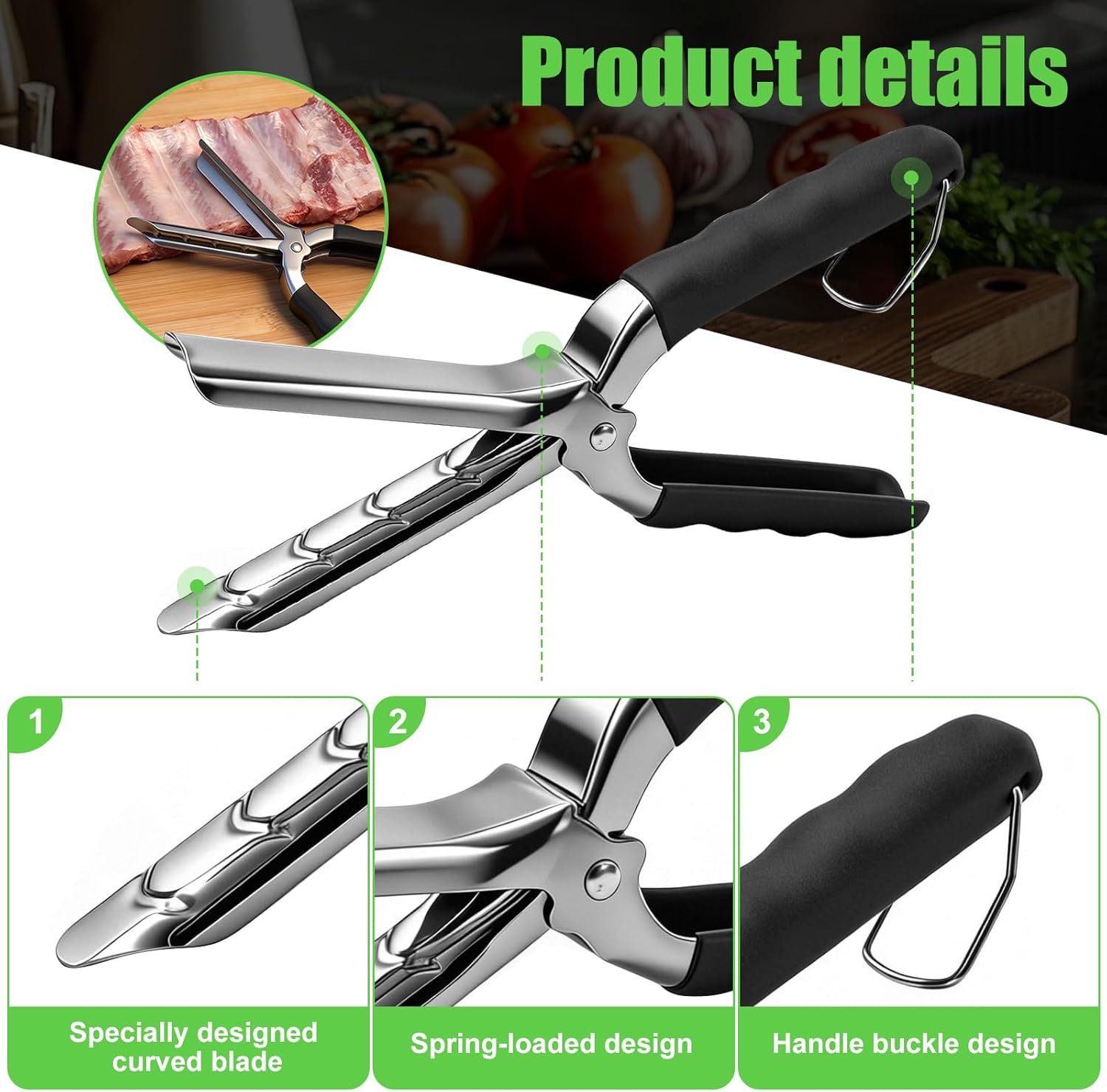 BBQ Rib Membrane Removal Tool Set with Storage Box | Rib Prep Tool,Stainless Steel Rib Puller with 2 Pairs of Tweezers, Pliers & 2 Pairs of Nitrile Gloves | Dishwasher Safe Grilling Accessories