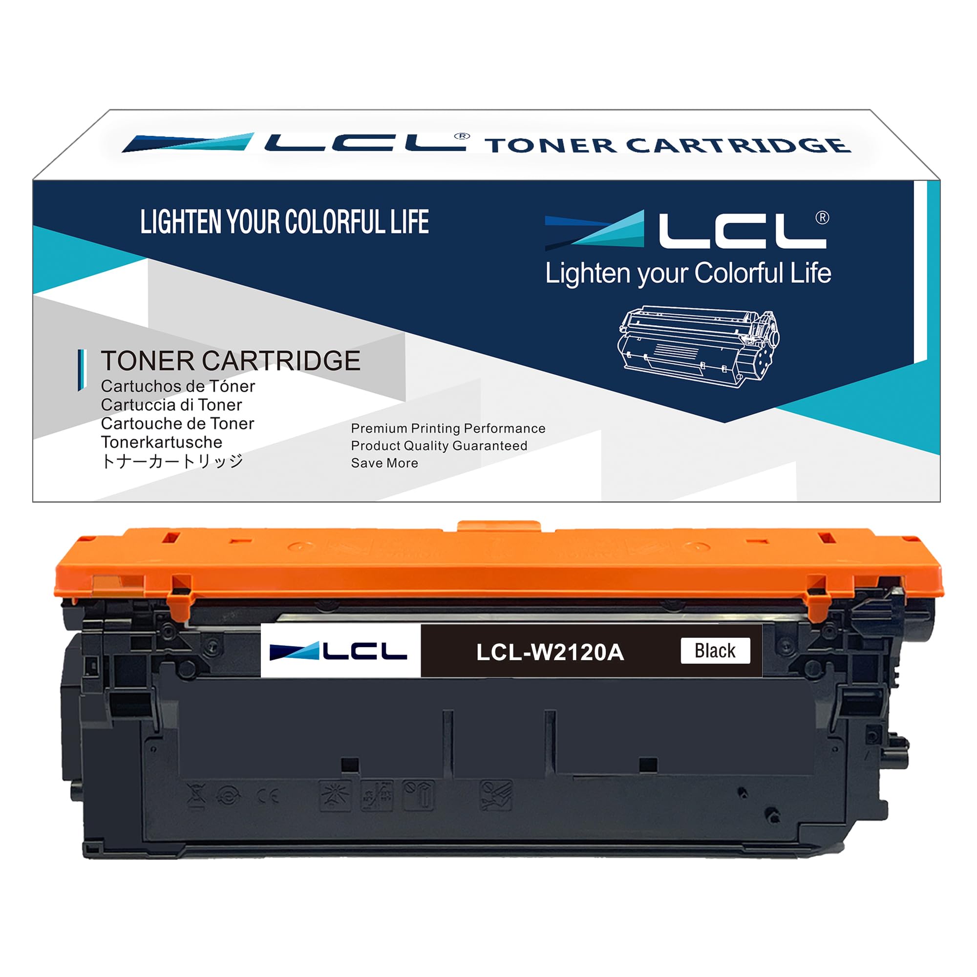 LCL W2120A Noir Cartouche de Toner Compatible pour HP 212A W2120A Remplacement pour HP Color LaserJet Enterprise M554 M554dn M555dn M555x MFP M578 M578f M578dn M578c M578z Imprimante (1-Pack)