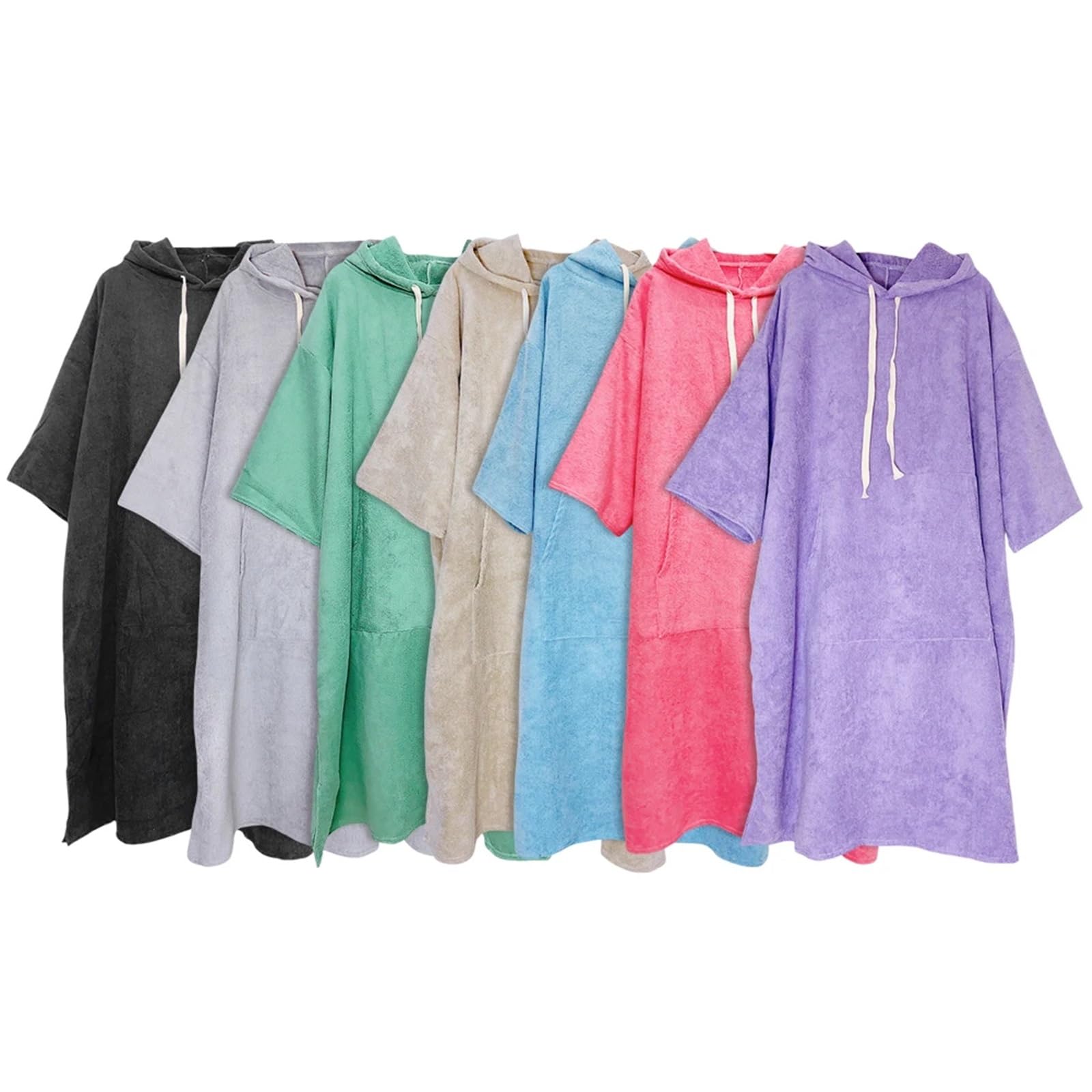 Poncho de Microfibra for Surf, Bata con Capucha for Hombre y Mujer, Toalla con Bolsillo, Traje de Neopreno, Toalla for cambiarse y Nadar en la Playa.(Green)