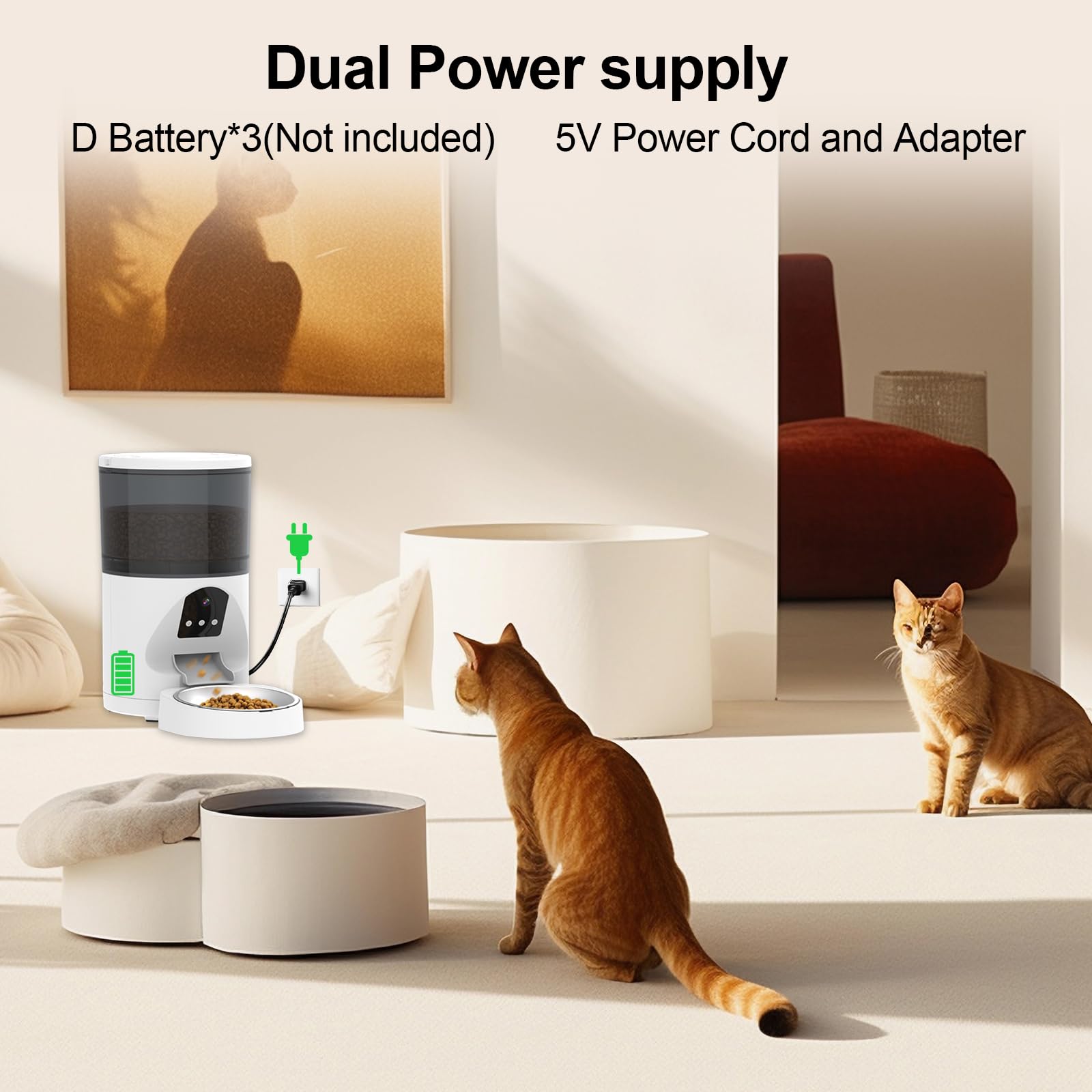 ANTELA Distributeur Croquettes Chat Chien Automatique 6L avec Vidéo 3MP | WiFi 2.4G, Contrôle APP, Fil Anti-grignotage, Notification d'Alimentation