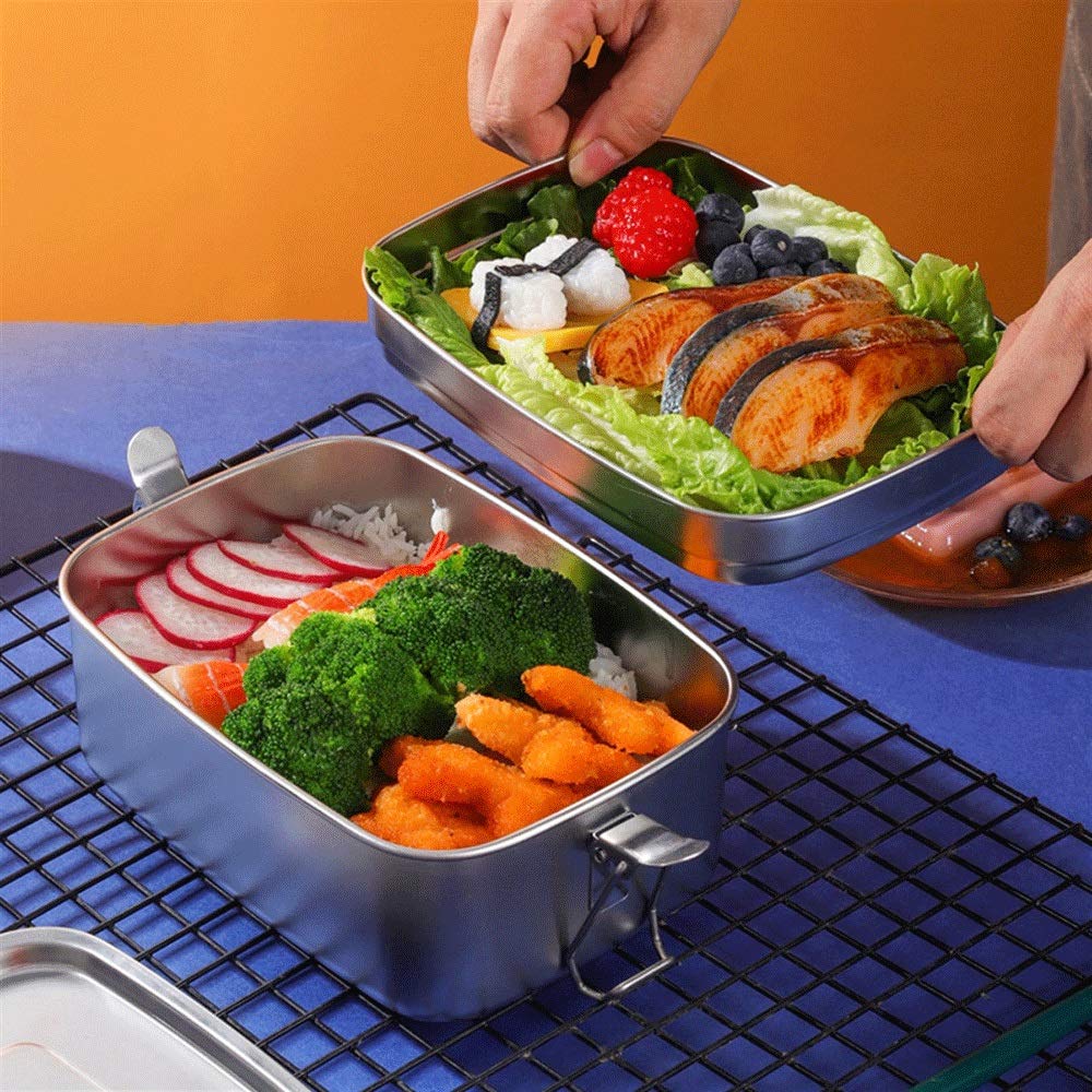 fiambrera, Cajas Bento contenedor de comida sándwich vajilla acero(3)