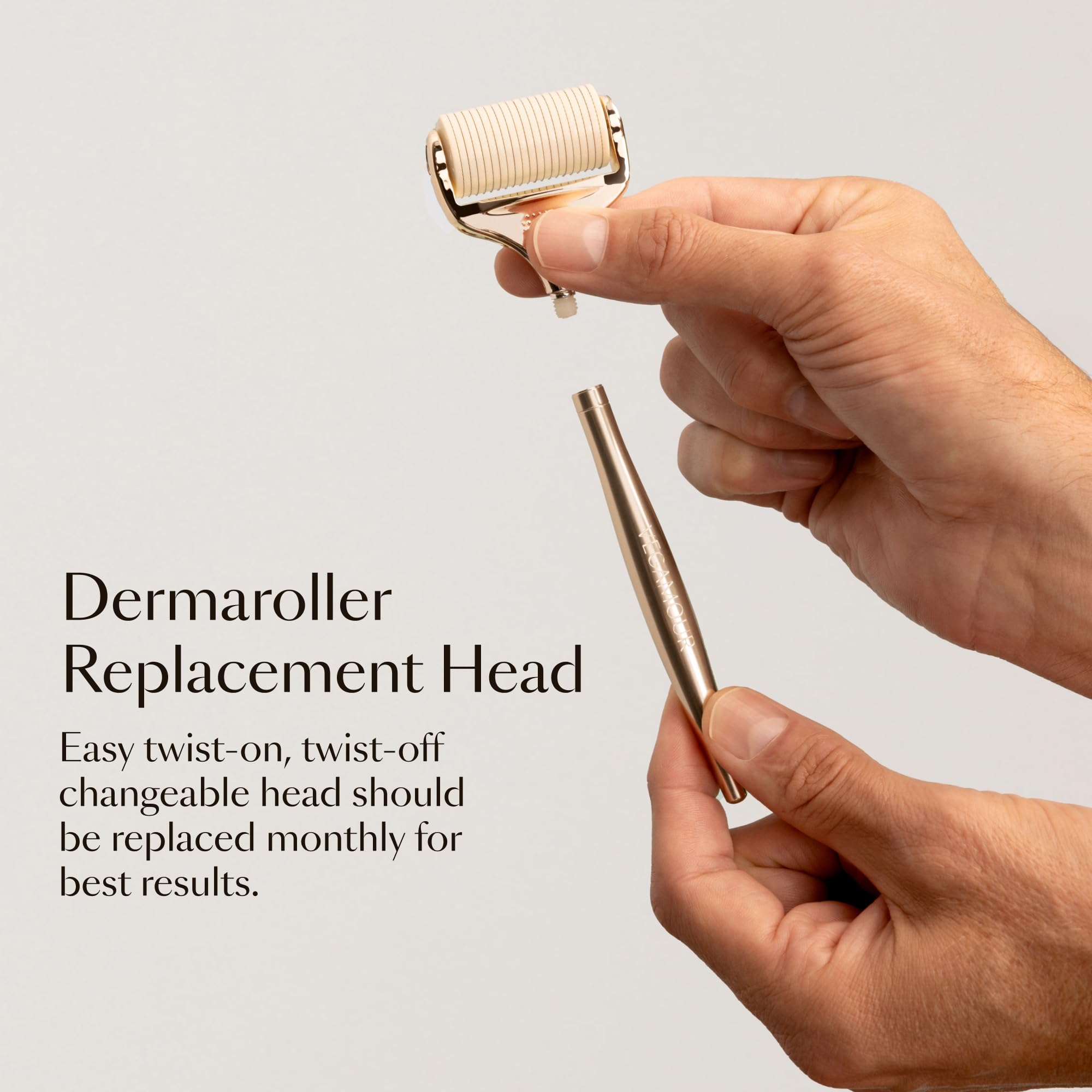 VEGAMOUR Scalp Dermaroller - MD-Developed, 1,200 Medical-Grade Needles, Enhances Serum Absorption, Twist-On Replaceable Head, Protective Case Included