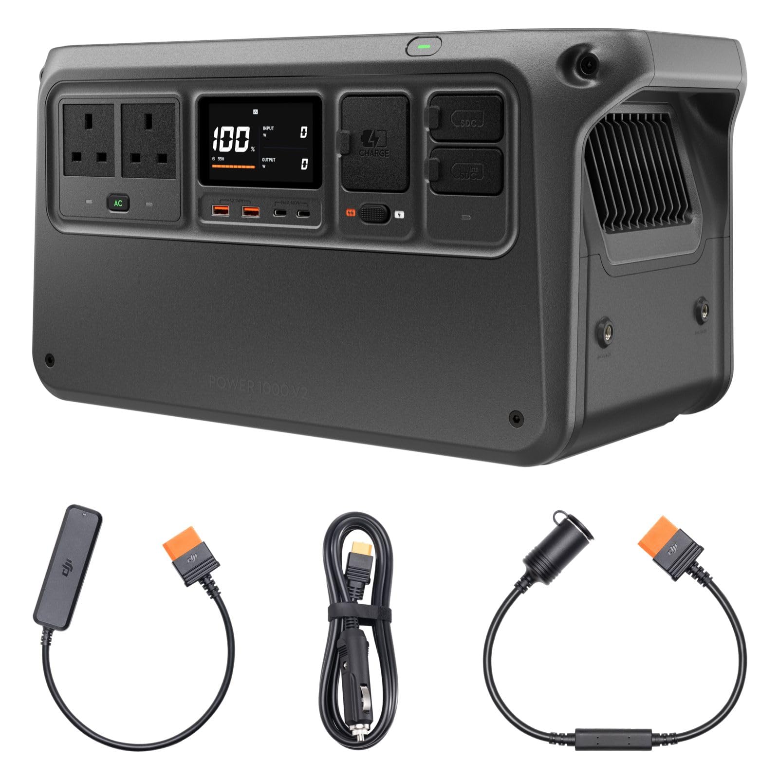 DJI Power 1000 V2 Portable Power Station, 1024Wh LFP Battery, Compact Size, 2600W Stable Output, 0-80% Recharge in 37 Mins, Car Charging, Camping, RVs, Road Trip, Off-Grid