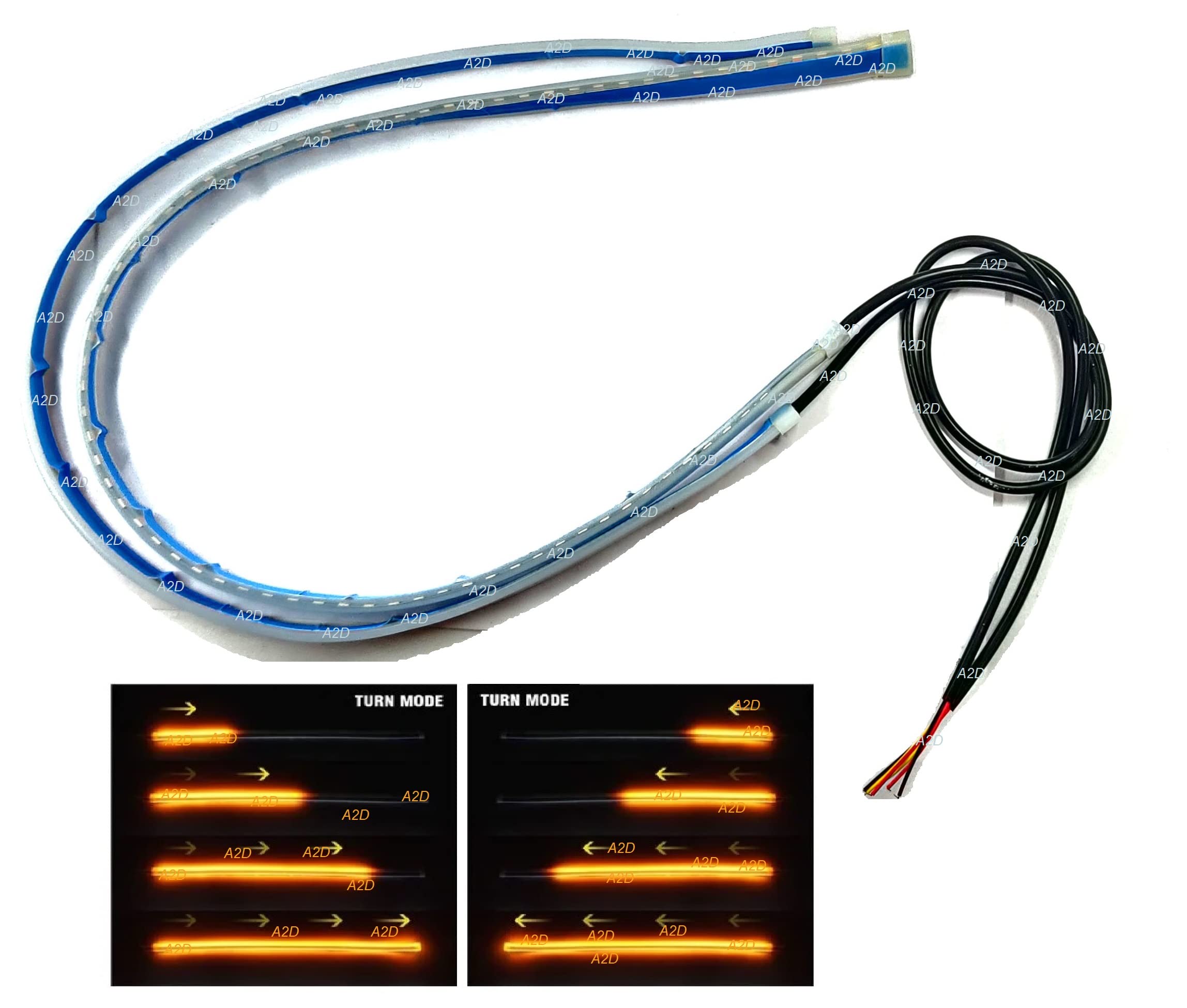 A2D  15567. A2D  Headlight Combo of Dual 60cm Led Light DRL