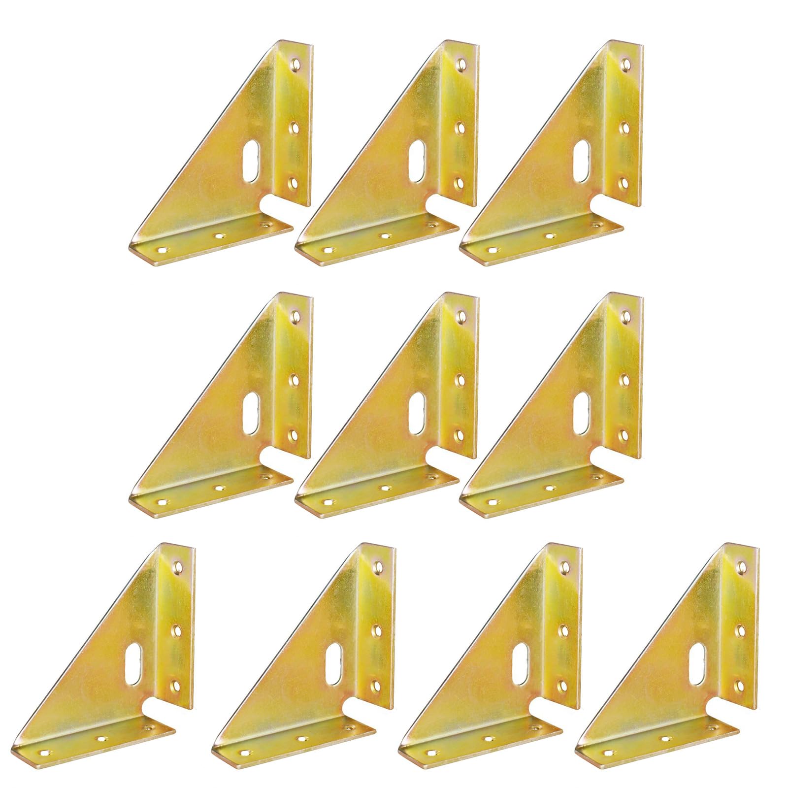 Msioytog Three Sided Corner C 10Pieces High Strength Right Angles Brackets For Reinforcing Bookcases And Desks With Sturdy Stainless Steel Materials Triangles Fixed