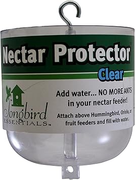 Songbird Essentials Nectar Protector, 18 Ounce Capacity Ant Moat, Bird Feeder Protection, Clear
