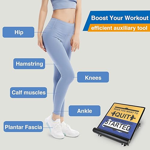 Miniatura 3 de Tabla inclinada profesional de acero para pantorrillas, tabla de equilibrio ajustable con superficie antideslizante para estiramiento de tobillo y