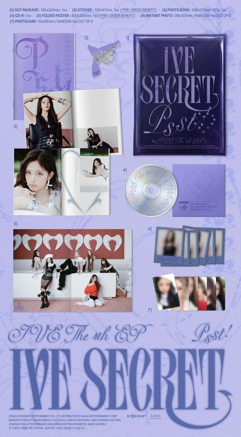 IVE THE 4th EP Album XOXZ [IVE SECRET] Standard Photobook 3 Set Ver + P.O.B + [Extra Special Photocard]