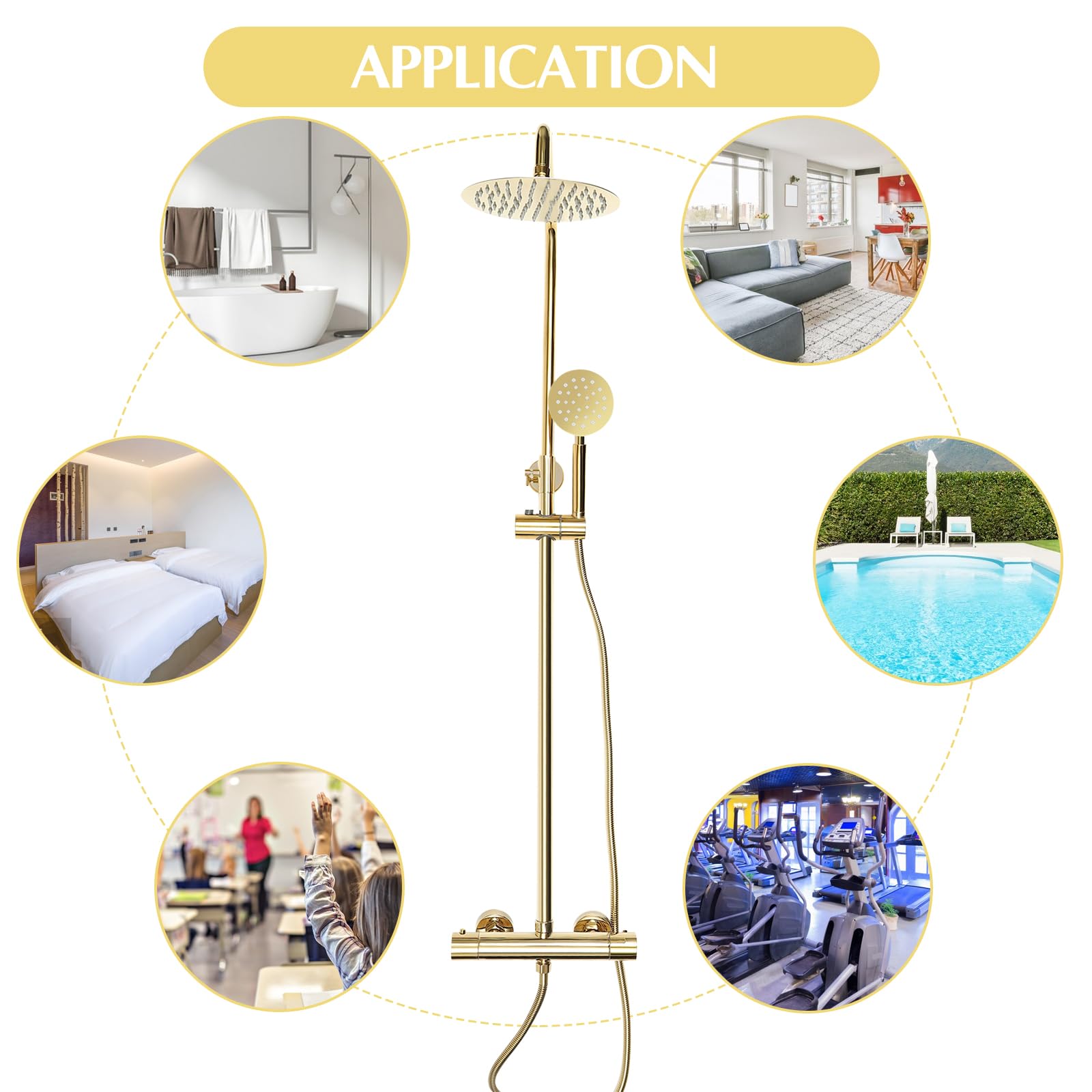 Termostato Ducha Dorado Pared Grifo Antical Termostato TermostáTico Casa Mezclador Pulido EstáNdar Cromado Incluido Columna Juego Lluvia LatóN Mano Hogar Multifuncional