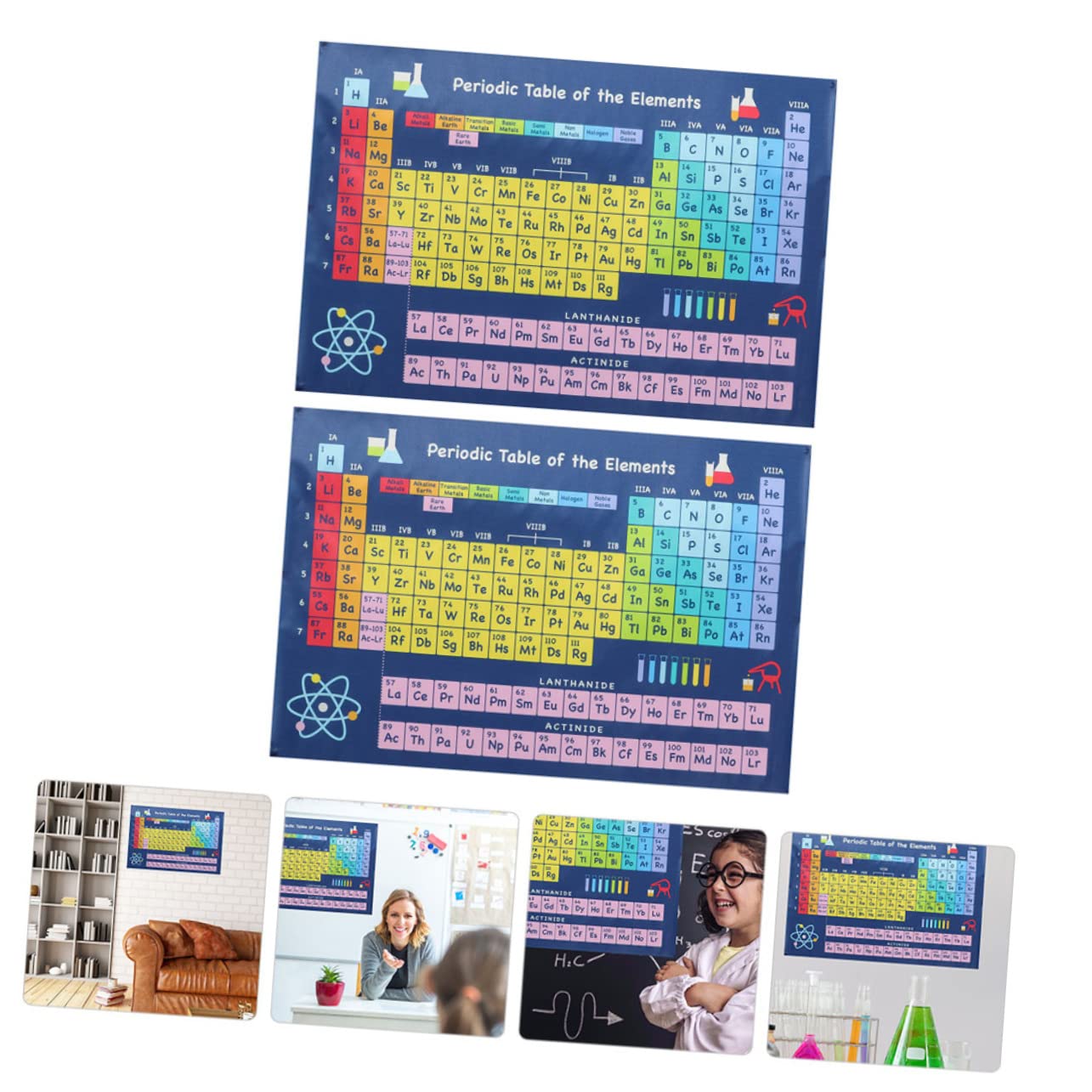MAGICLULU 6stücke Periodensystem Poster Für Schule Und Zuhause Chemie Lernplakat Dekorative Wandbilder Für Klassenräume Leicht Und Wiederverwendbar Für Schüler Und Studierende