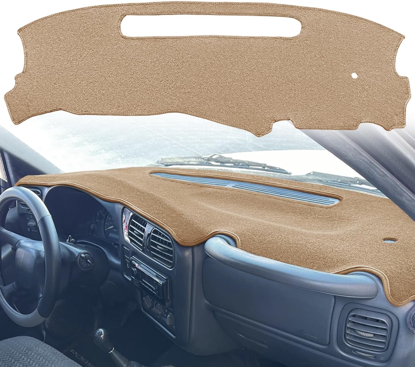 Yiz Dash Cover Custom Fit for 1998-2005 Chevy Chevrolet S10 Blazer/GMC Jimmy Sonoma Envoy/Olds Oldsmobile Bravada,Dashboard Cover Mat Carpet Pad (Beige) Y39