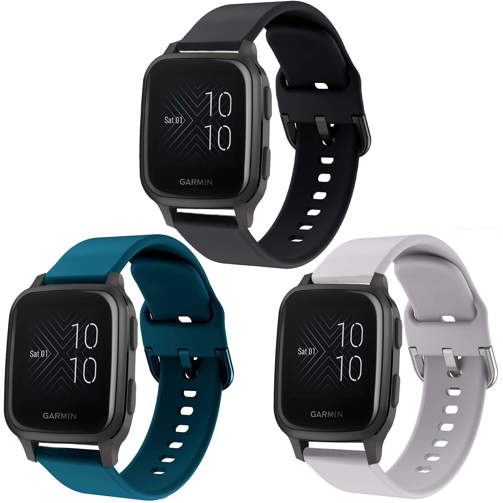 Bands Compatible with Garmin Venu SQ/Venu Sq 2 /Venu Smart Watch, Soft Silicone Fadeless Pattern Printed Floral Replacement Band for Garmin Venu sq Music