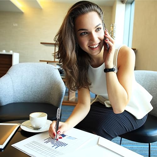 Vista 6 de ZenZoi Pluma estilográfica Elite de fibra de carbono: elegante experiencia de escritura con punta fina Schmidt. Juego de regalo de pluma de lujo