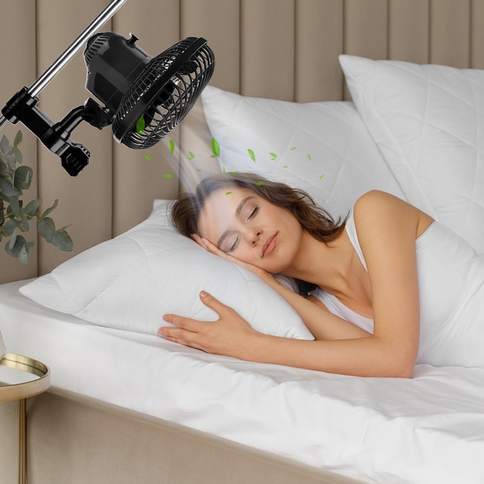Generisch Grow Ventilatore con Clip, Regolazione a 2 Livelli, perbottone, oscillante, Ventola silenziosa da 25 W, per, Diametro 22 cm, Standard Europeo, Colore Nero