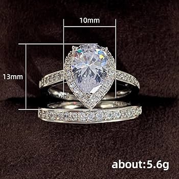 Amazon.com: 2pc 925 Sterling Silver Shiny Full Ring Tear