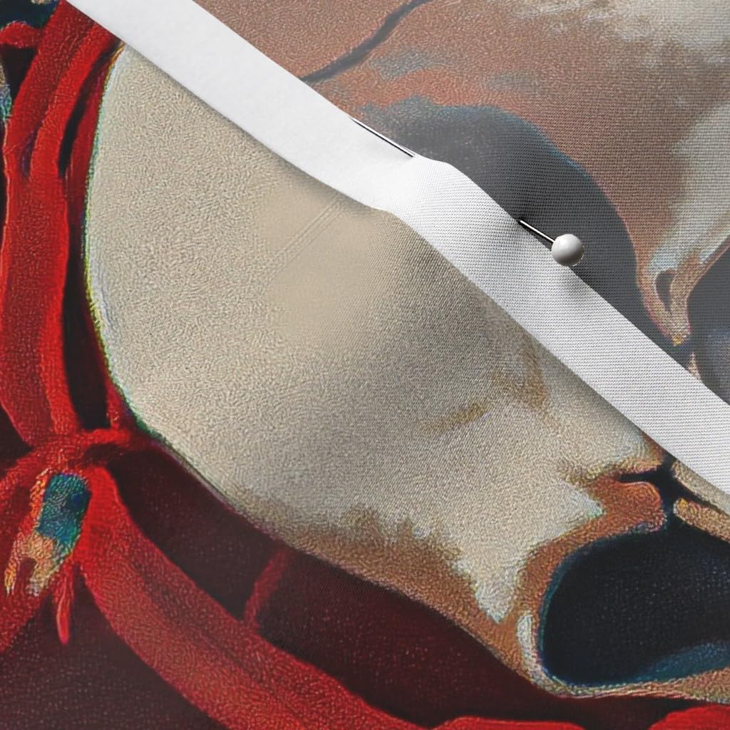 Spoonflower Fabric - Spooky Floral Maroon Red Large Scale Skulls Vines Printed on Satin Fabric by The Yard - Sewing Lining Apparel Fashion Blankets Decor