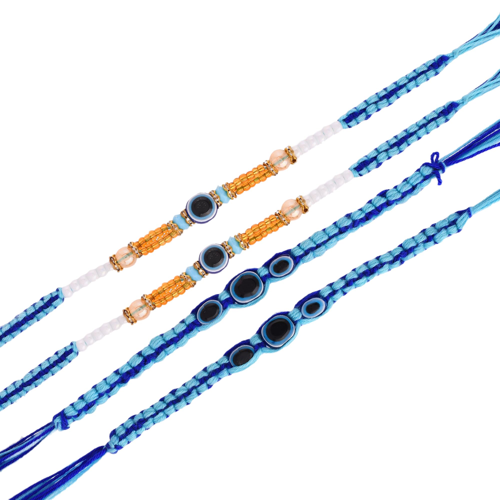 Pzyvelines Set of 4 Handmade Evil Eye Rakhi Dora for Bhaiya and Bhabhi, Women, Girls, Boys, Kids, Adults & Children with Roli Chawal (B0D9Q439G1) Amazon Price History, Amazon Price Tracker