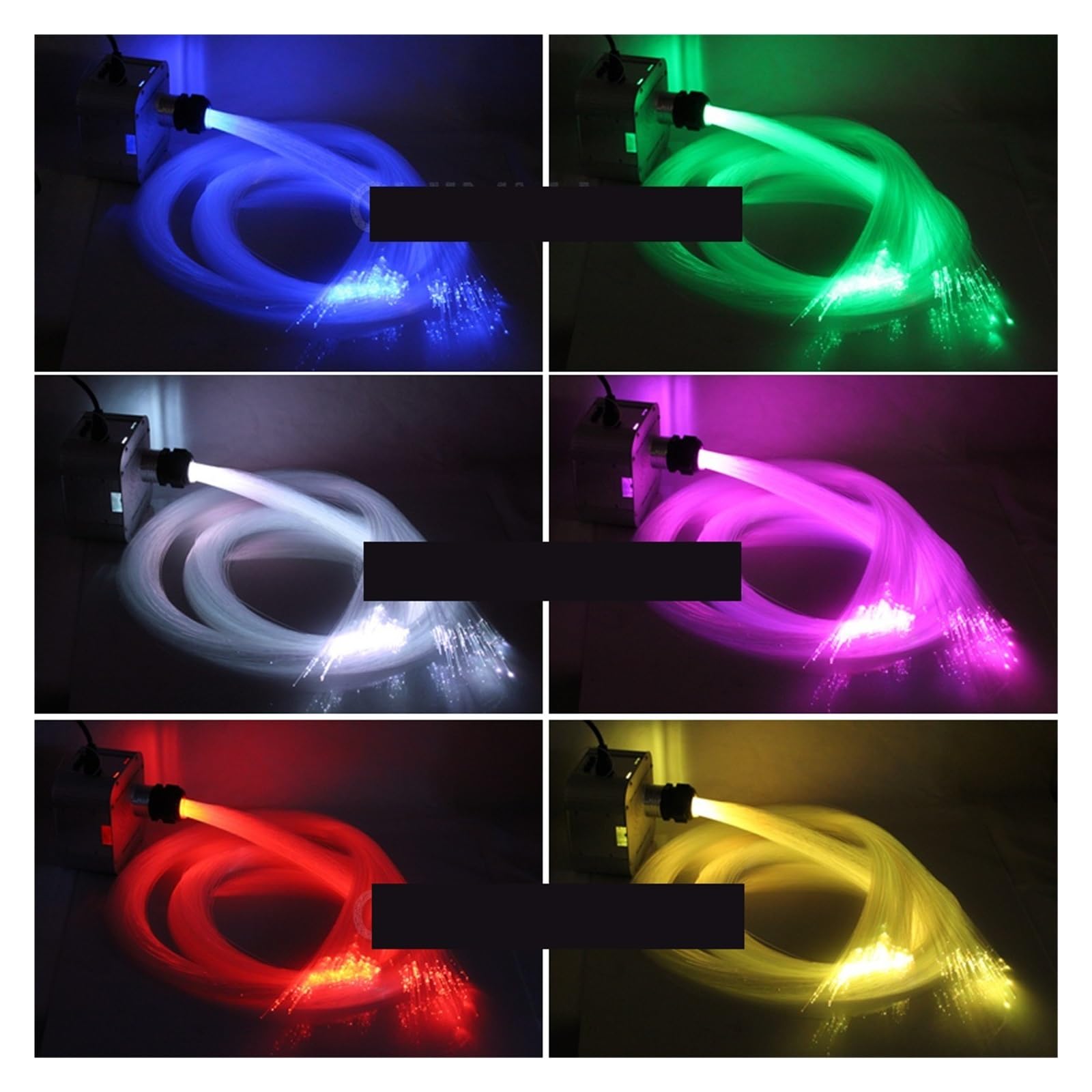 Zestaw oświetlenia światłowodowego LED, 32W RGB 4-poziomowy kontroler efektu migotania, 600 szt. 4m 0.75mm kabel światłowodowy kontrola aplikacji,Wytrzymały