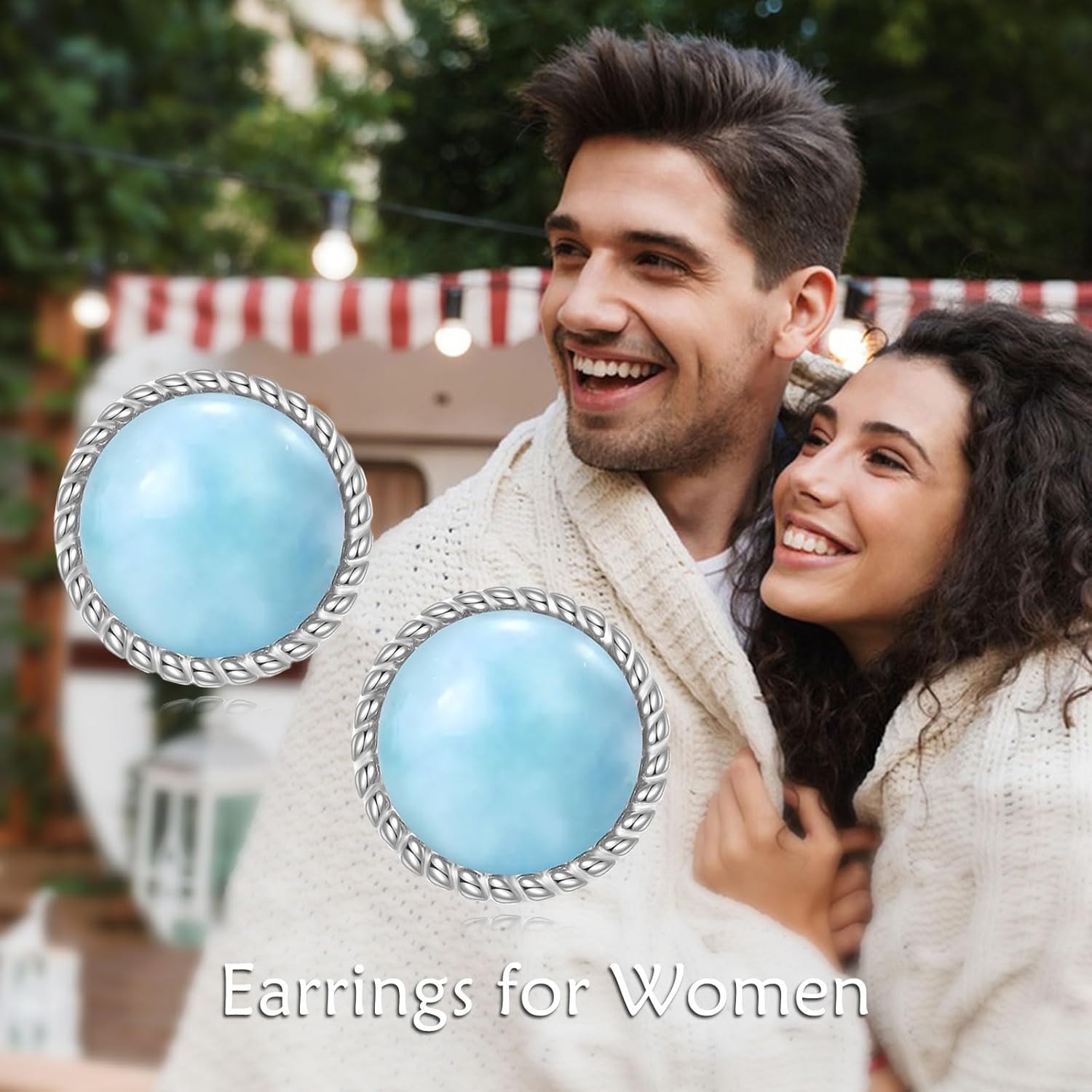 Stud Earrings Sterling Silver Opal/Black Onyx/Pearl/Moss Agate/Olivine Peridot/Pink Cat Eye Stone/Lapis Lazuli/Larimar Stud Earrings Jewelry Birthday Christmas Gifts for Women Teens