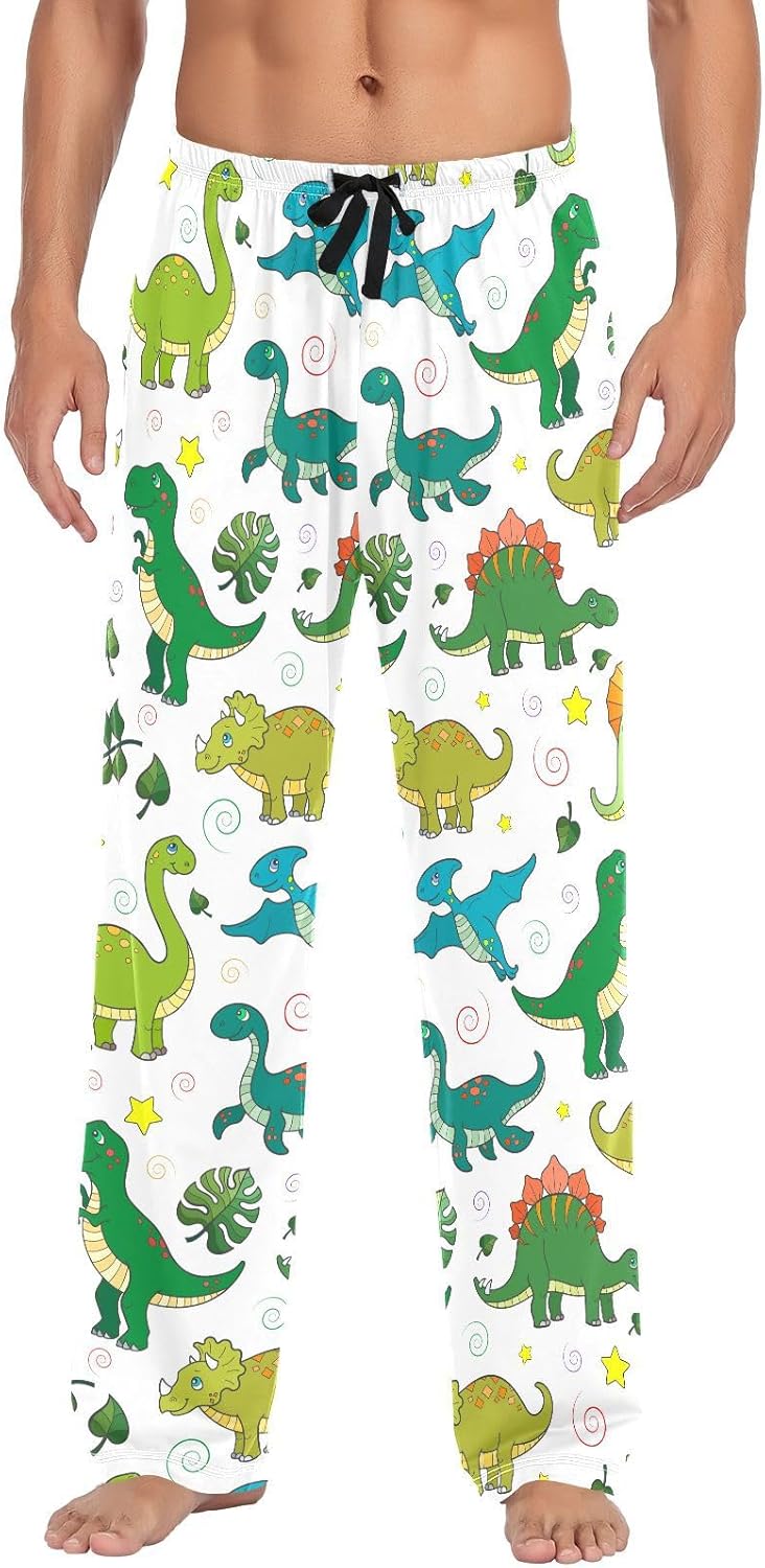 ZZKKO Pajamas Pants for Men Horses Animals Men's Pajama Bottoms 100% Cotton PJ Pants for Mens S-XXL